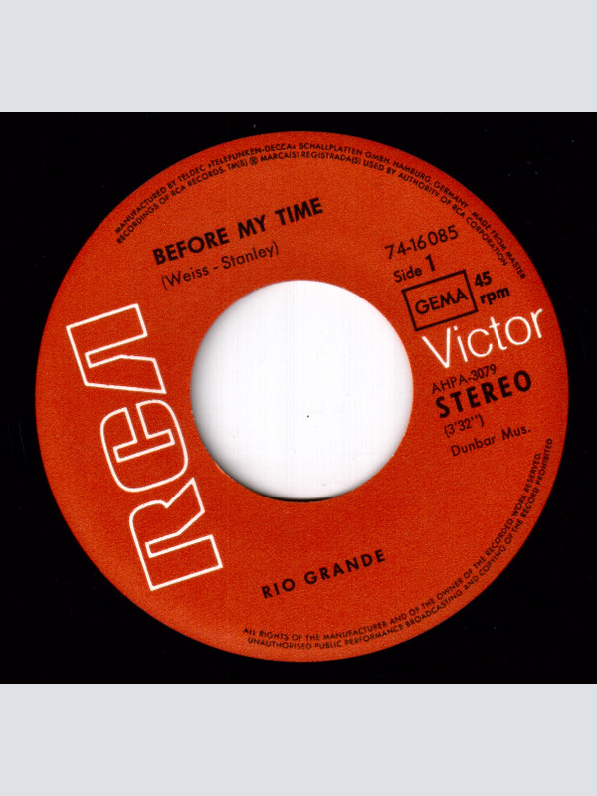 Vinyl / Rio Grande (4) - Before My Time