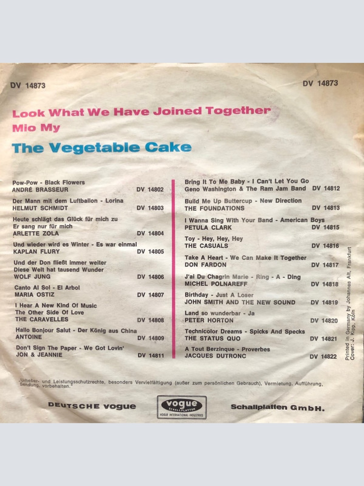 Vinyl / The Vegetable Cake - Look What We Have Joined Together / Mio My