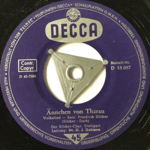 Vinyl / Der Silcher-Chor, Stuttgart*, Dr. H. J. Dahmen* - Ännchen Von Tharau