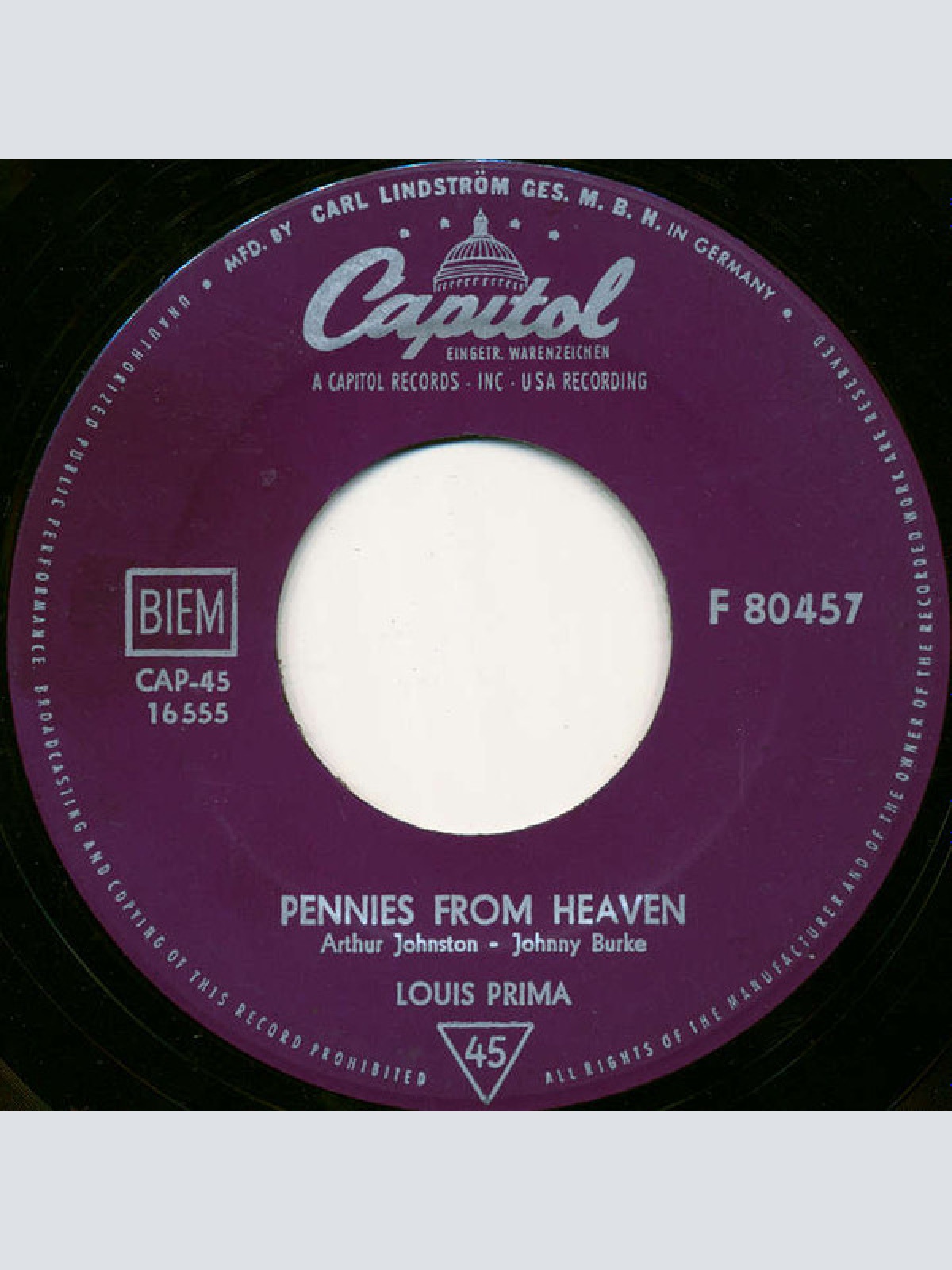 Vinyl / Louis Prima - Angelina - Zooma Zooma