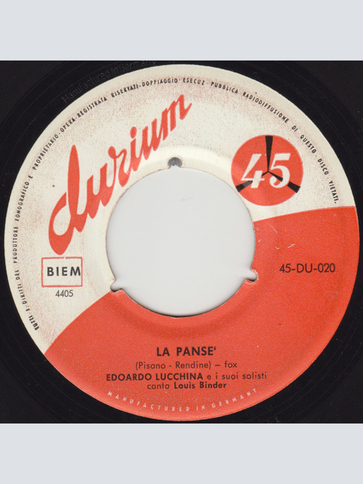 Vinyl / Edoardo Lucchina e I Suoi Solisti - La Panse / Pa-Ran Pan Pan
