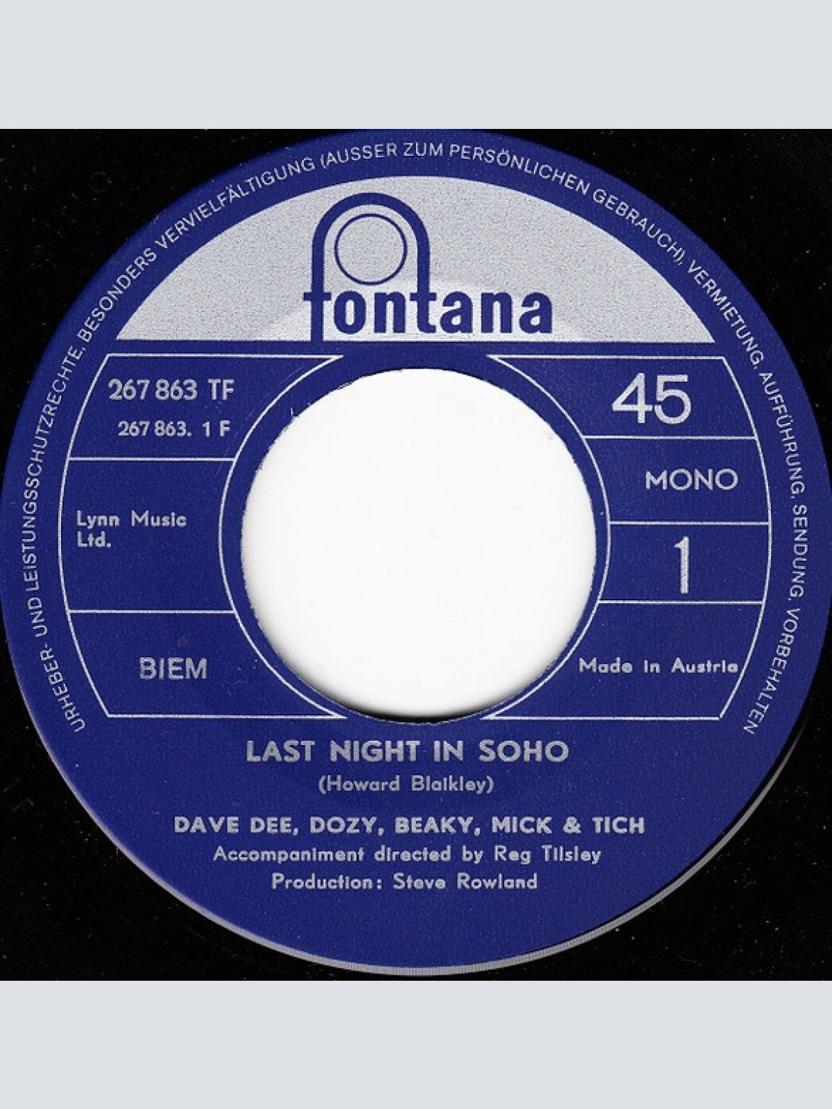 Vinyl / Dave Dee, Dozy, Beaky, Mick & Tich - Last Night In Soho