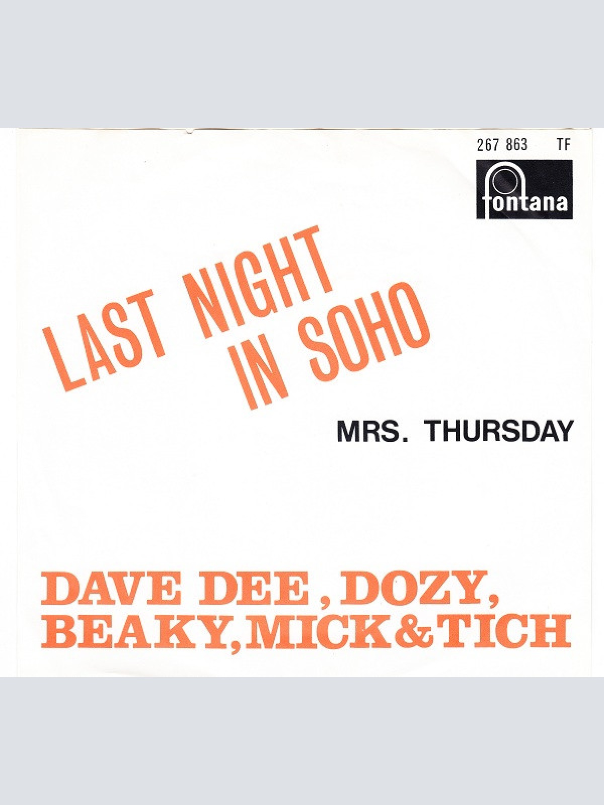 Vinyl / Dave Dee, Dozy, Beaky, Mick & Tich - Last Night In Soho