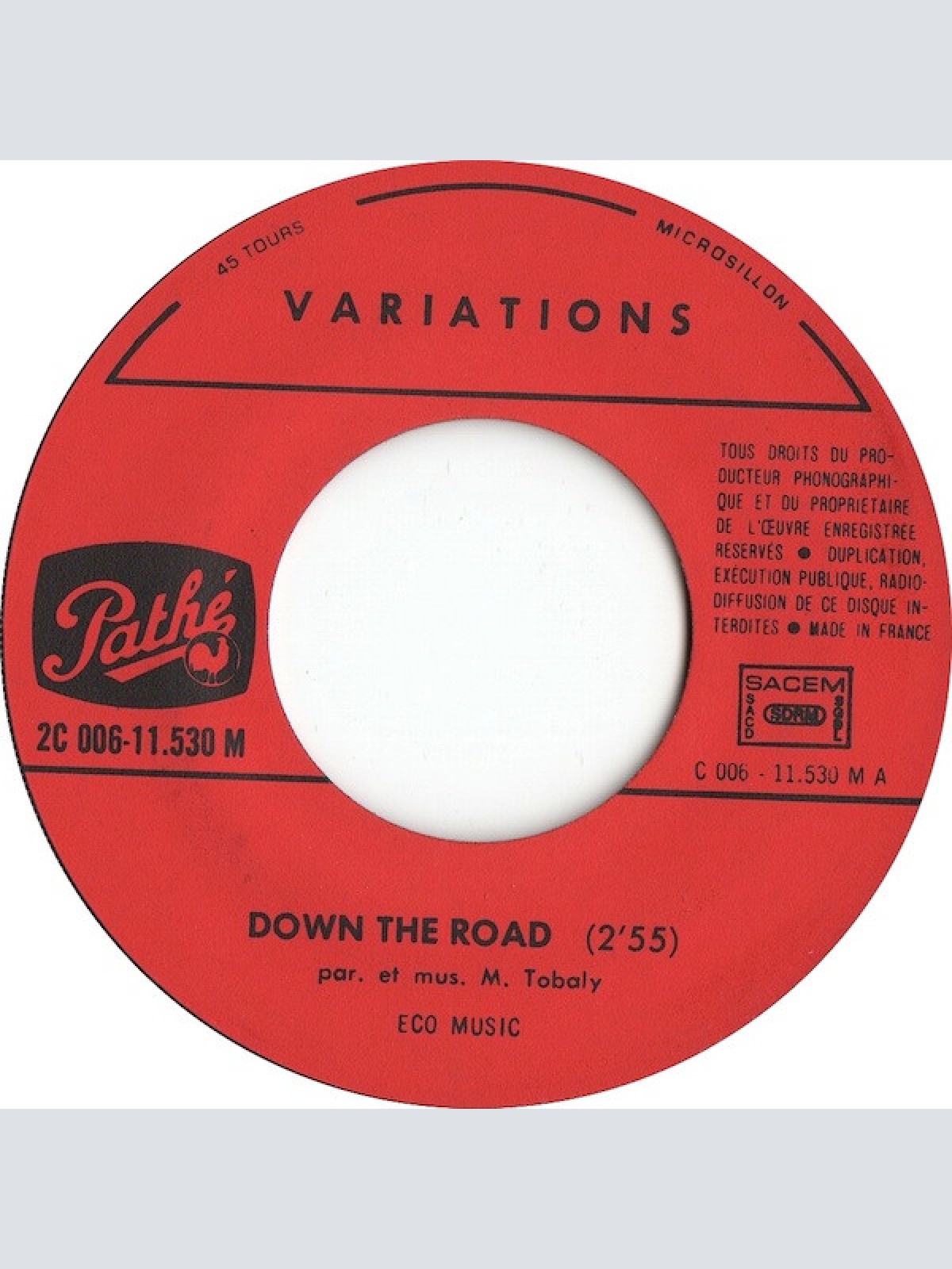 Vinyl / Variations (2) - Down The Road / Love Me