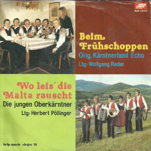 Vinyl / Orig. Kärntnerland Echo / Die Jungen Oberkärntner - Beim Frühschoppen / Wo Leis' Die Malta Rauscht
