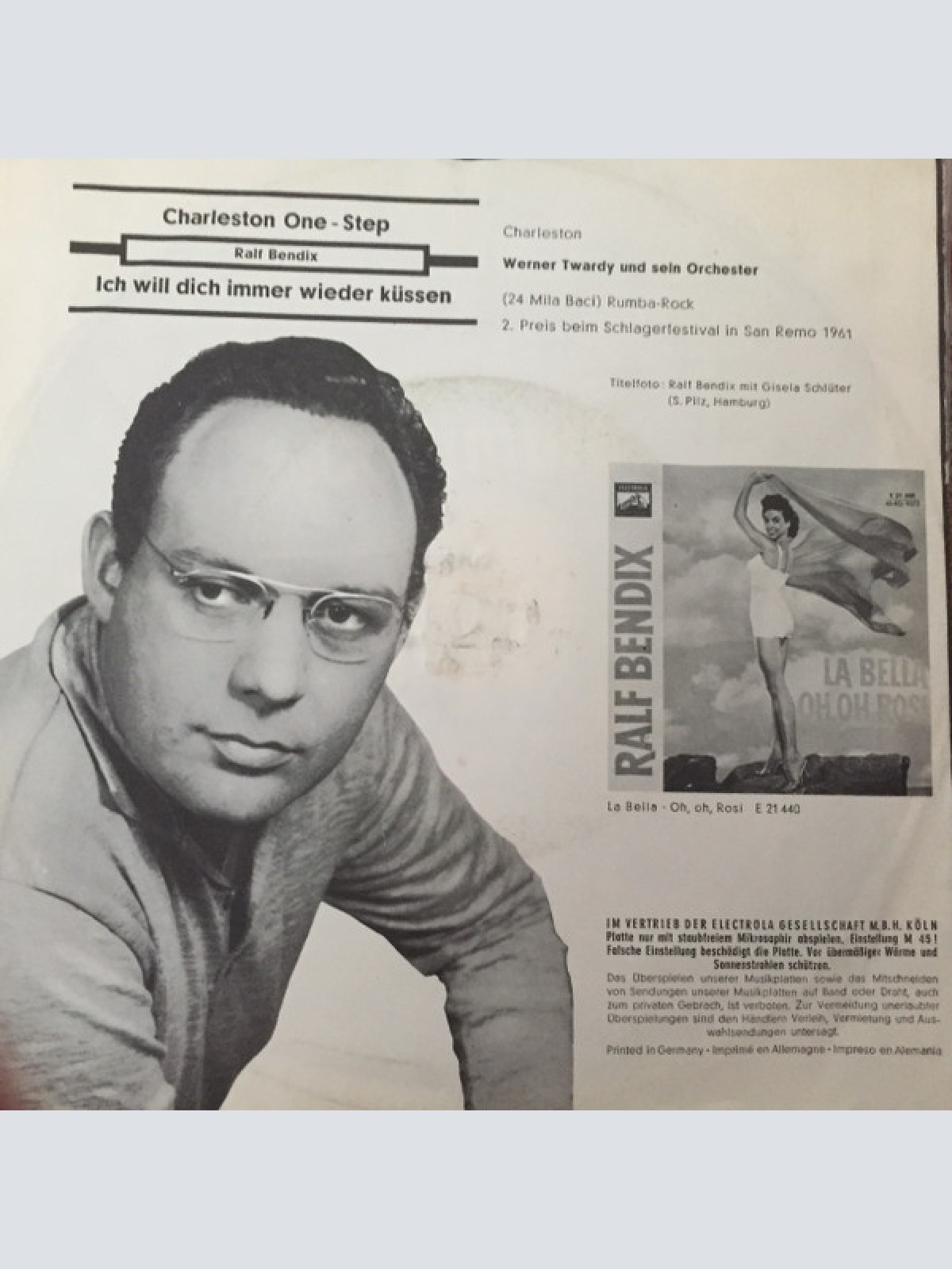 Vinyl / Ralf Bendix - Charleston One-Step / Ich Will Dich Immer Wieder Küssen