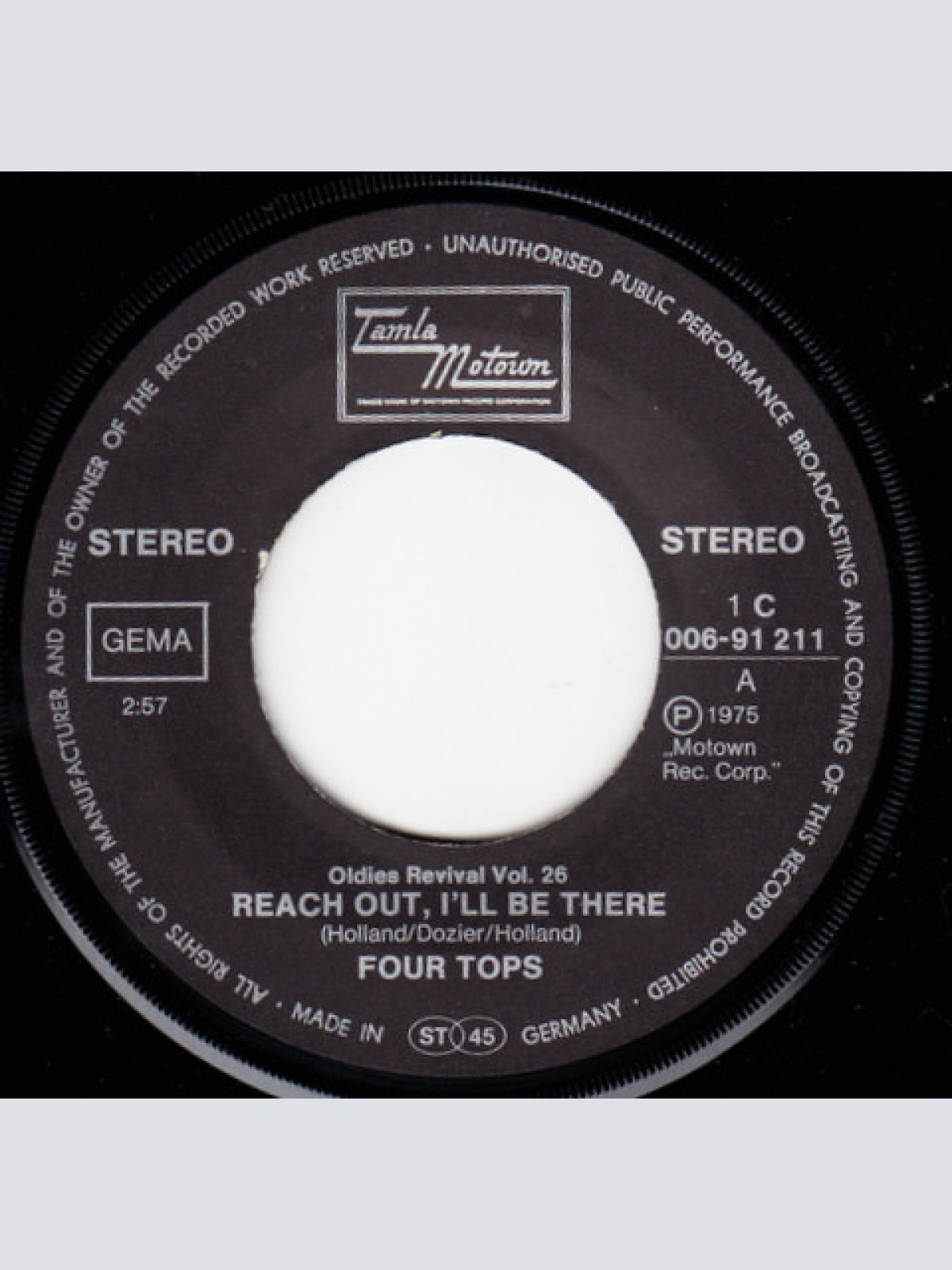 Vinyl / Four Tops - Reach Out I'll Be There / Standing In The Shadows Of Love