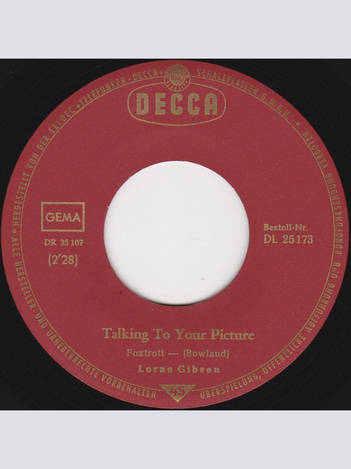 Vinyl / Lorne Gibson - Red Roses For A Blue Lady