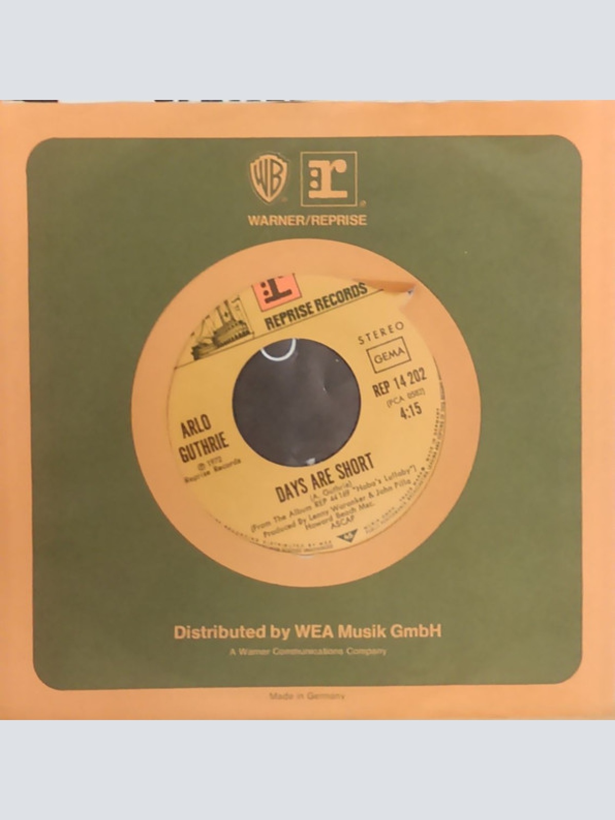 Vinyl / Arlo Guthrie - The City Of New Orleans / Days Are Short