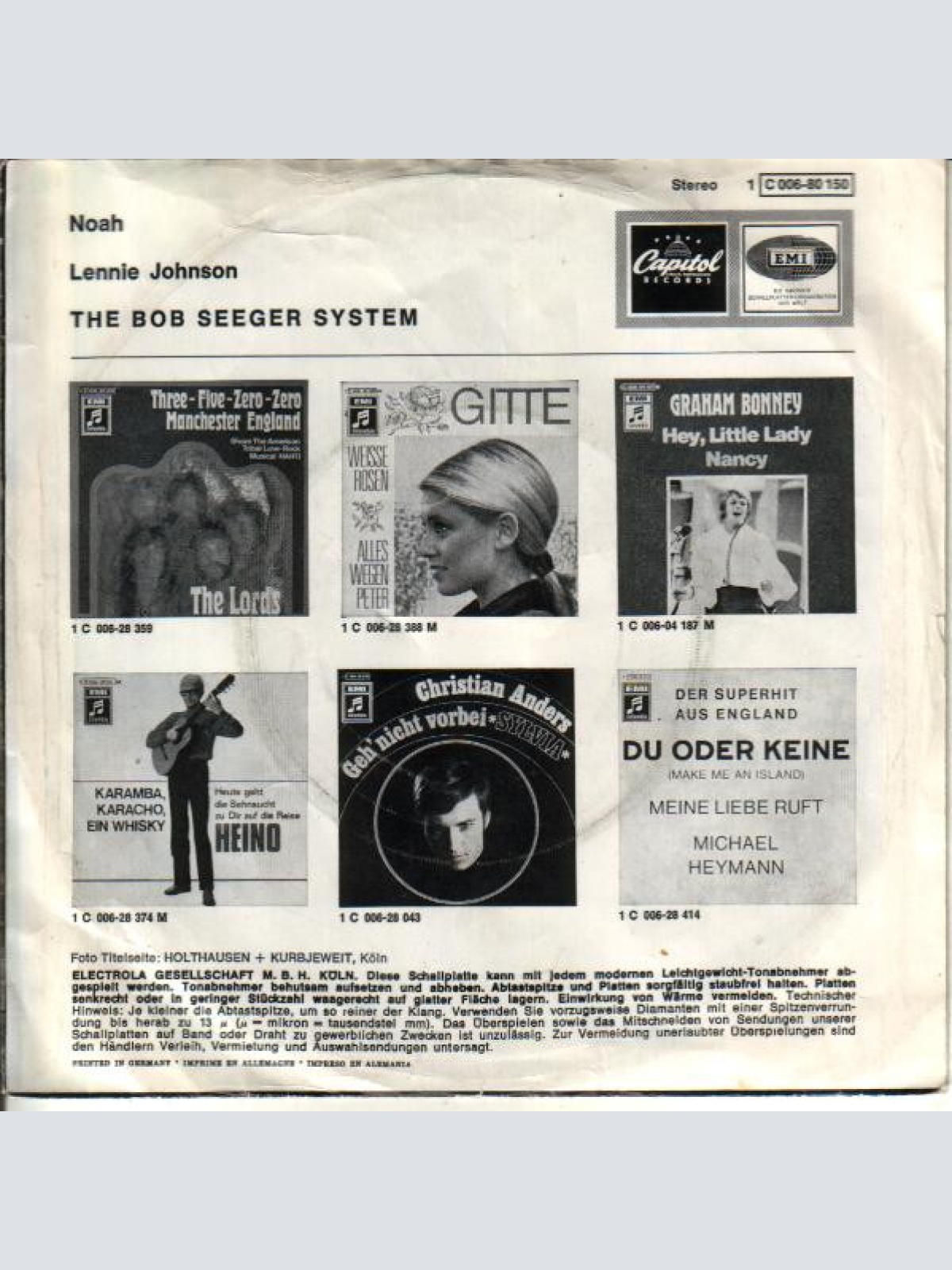 Vinyl / The Bob Seeger System* - Noah