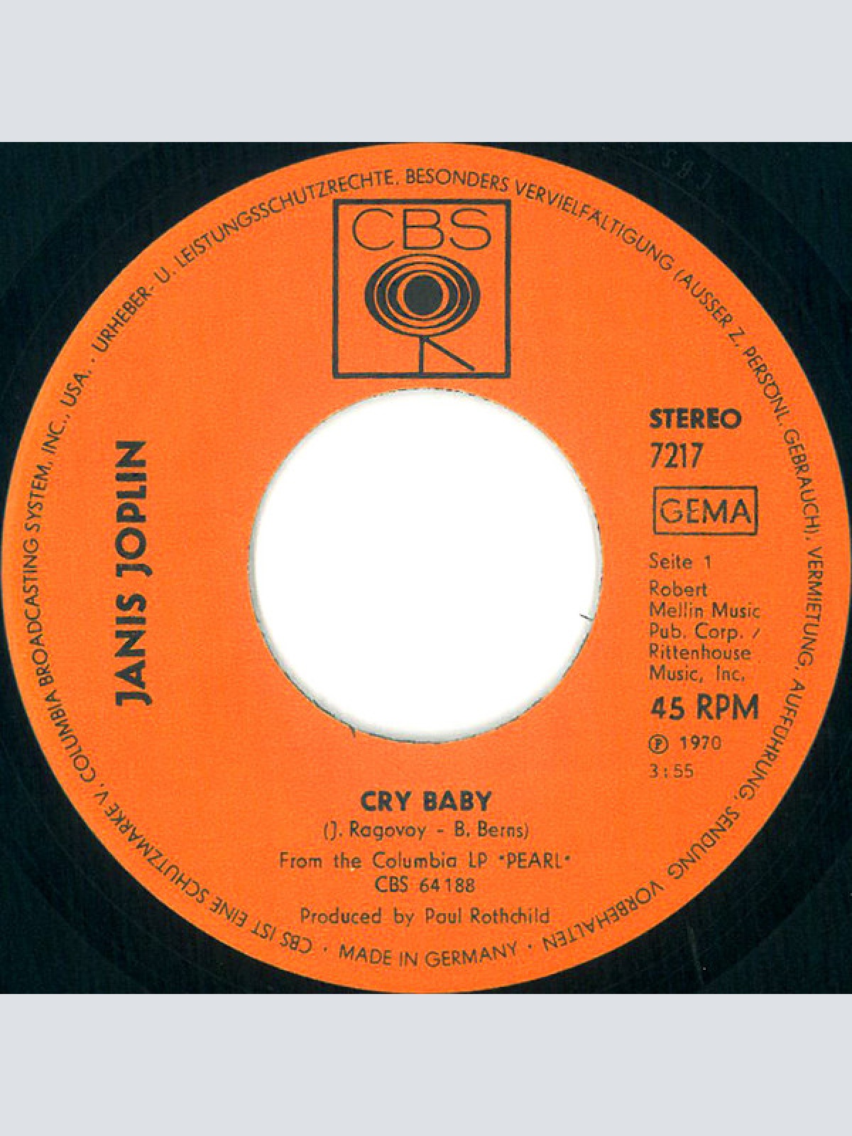 Vinyl / Janis Joplin - Cry Baby