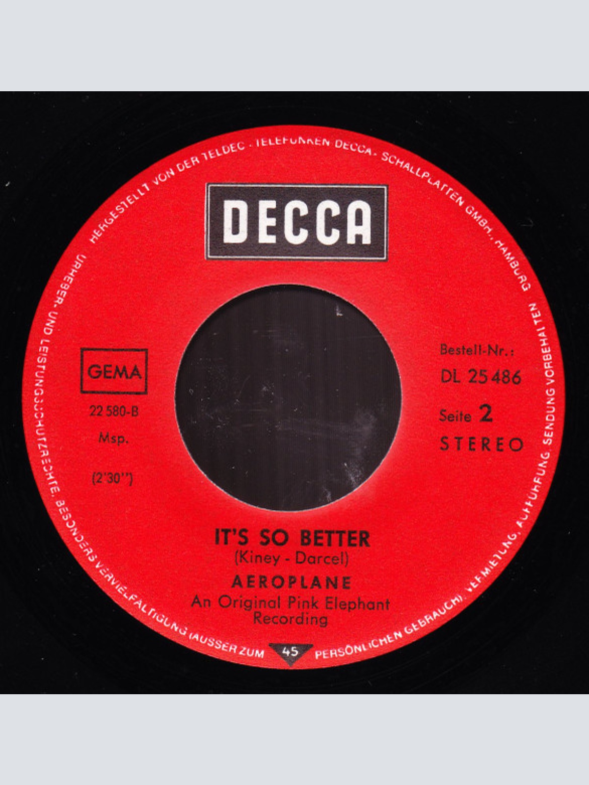 Vinyl / Aeroplane (3) - September In The Rain / It's So Better