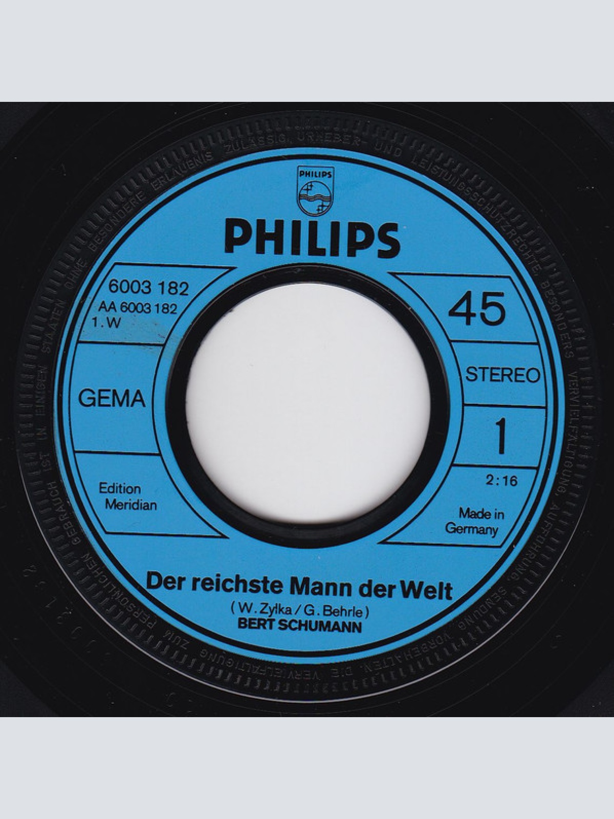 Vinyl / Bert Schumann - Der Reichste Mann Der Welt