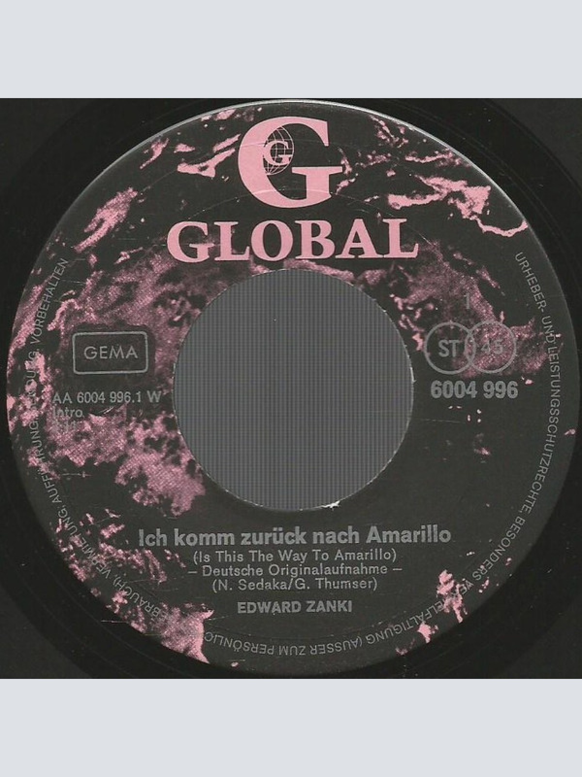 Vinyl / Edward Zanki - Ich Komm Zurück Nach Amarillo (Is This The Way To Amarillo)