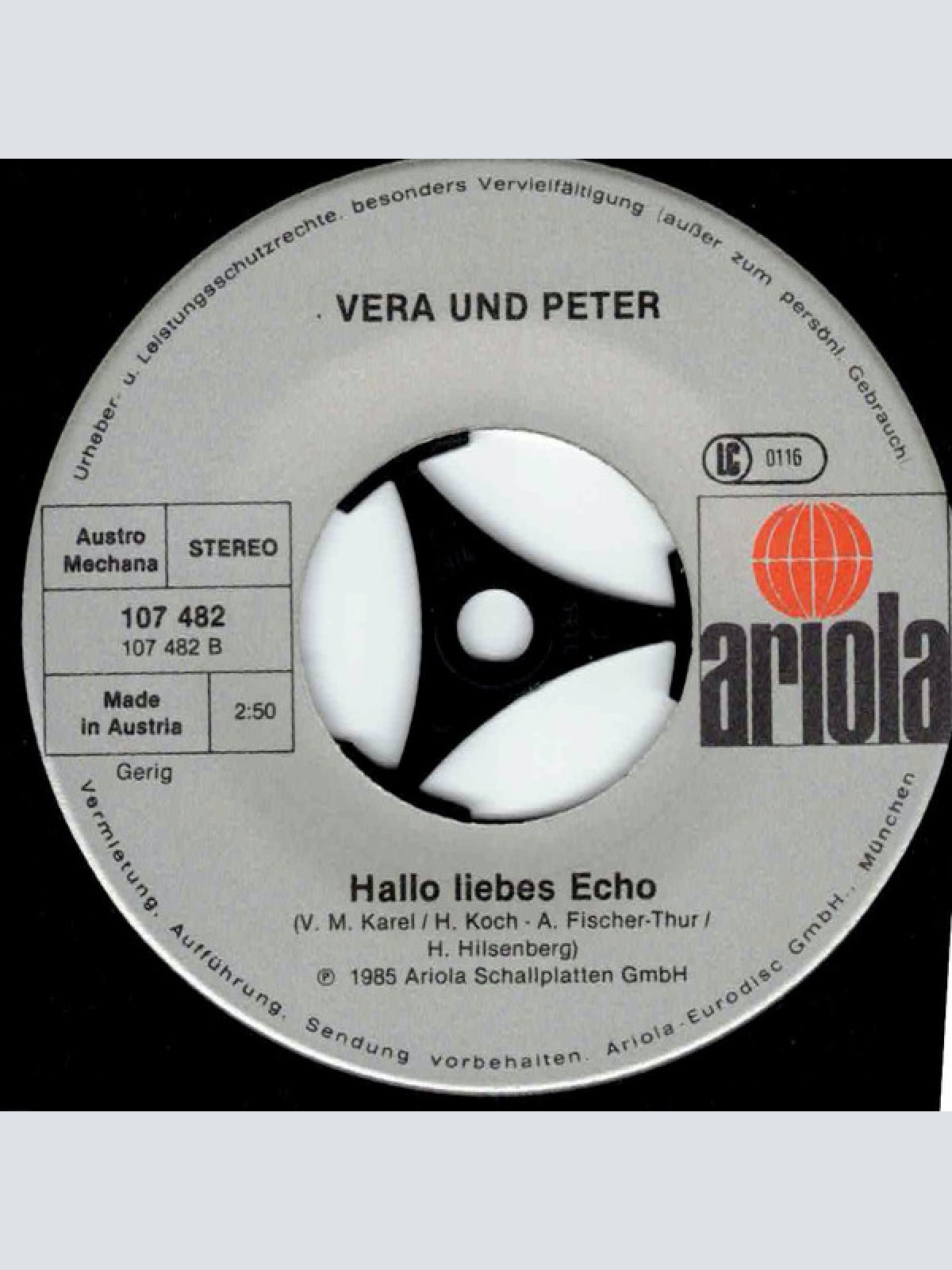 Vinyl / Vera Und Peter - Das Lied Vom Klopeiner See