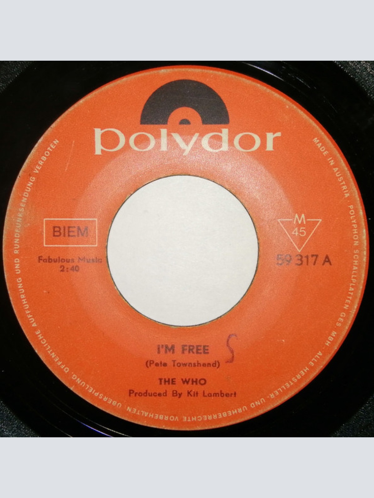 Vinyl / The Who - I'm Free