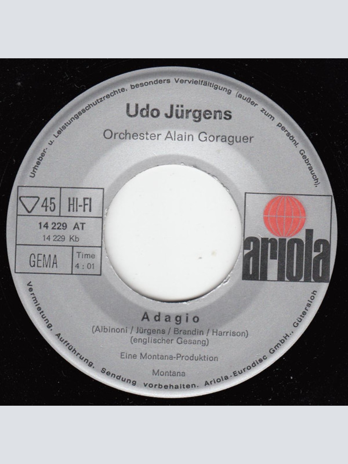 Vinyl / Udo Jürgens - The Music Played / Adagio