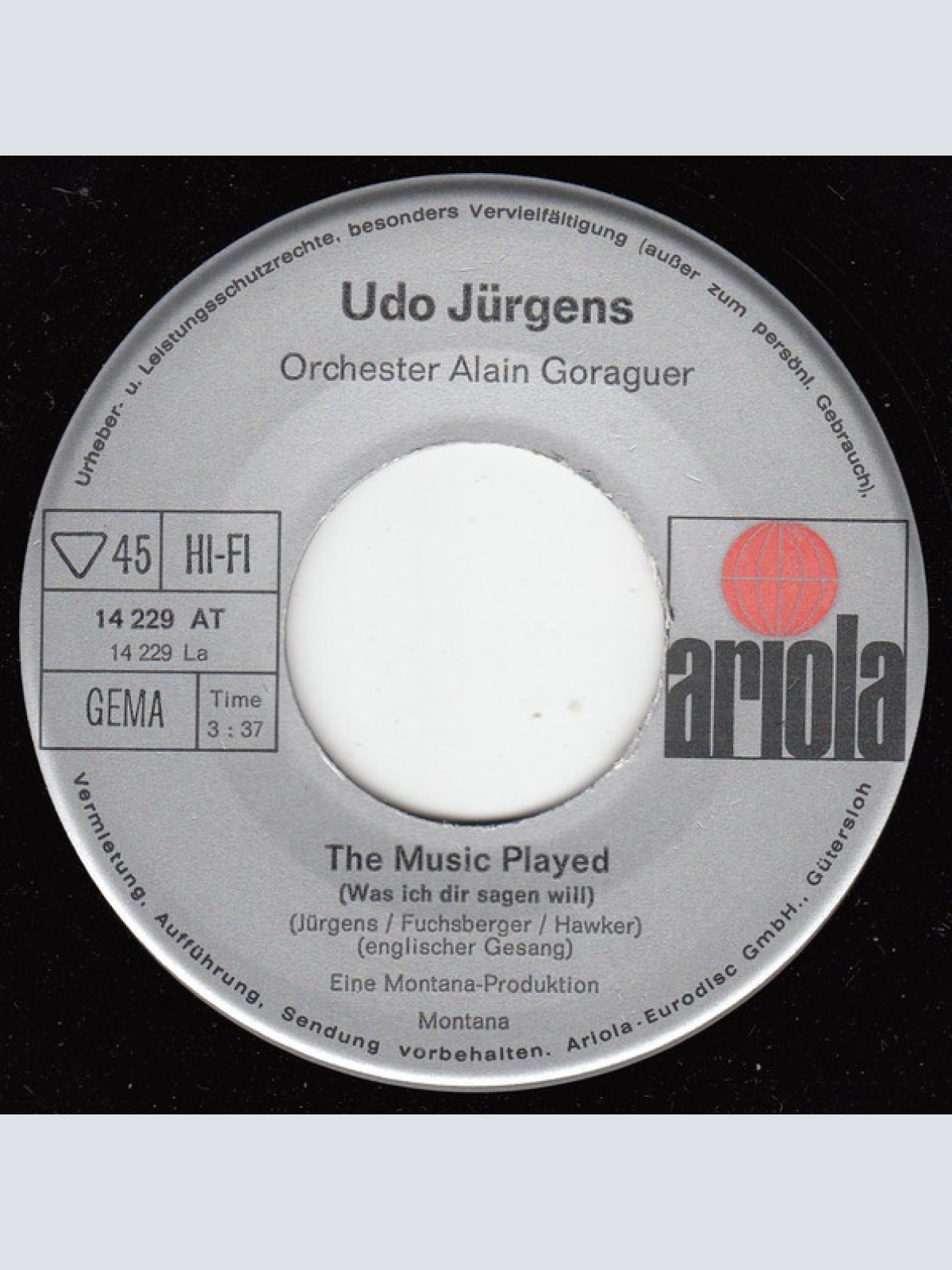 Vinyl / Udo Jürgens - The Music Played / Adagio