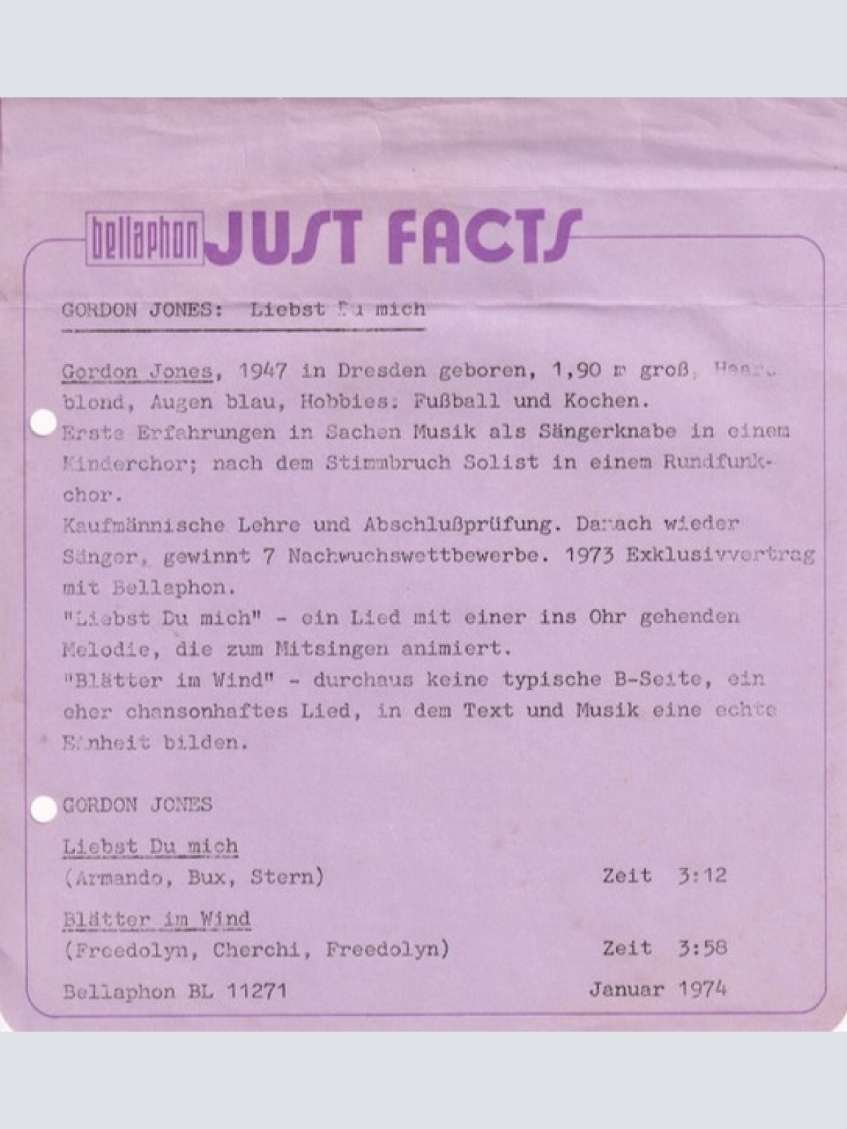 Vinyl / Gordon Jones (8) - Liebst Du Mich