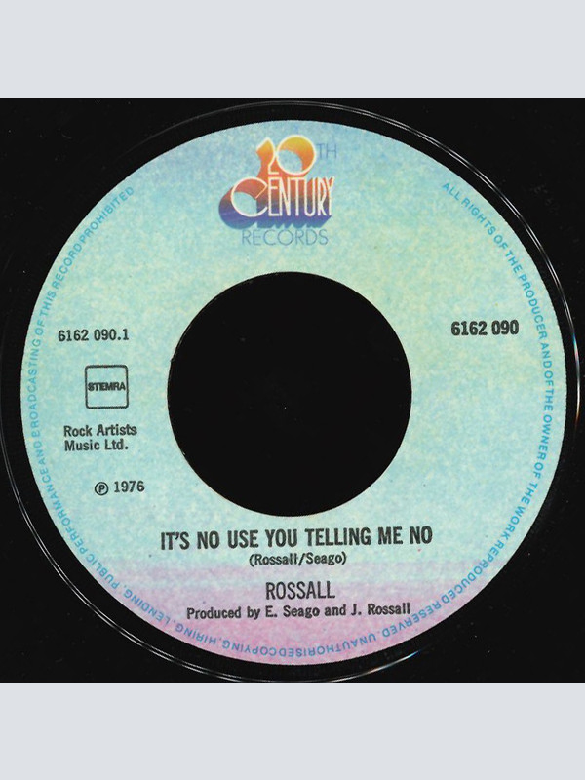 Vinyl / Rossall* - It's No Use You Telling Me No