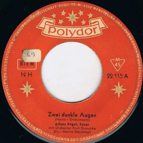 Vinyl / Alfons Fügel - Zwei Dunkle Augen / Der Rattenfänger