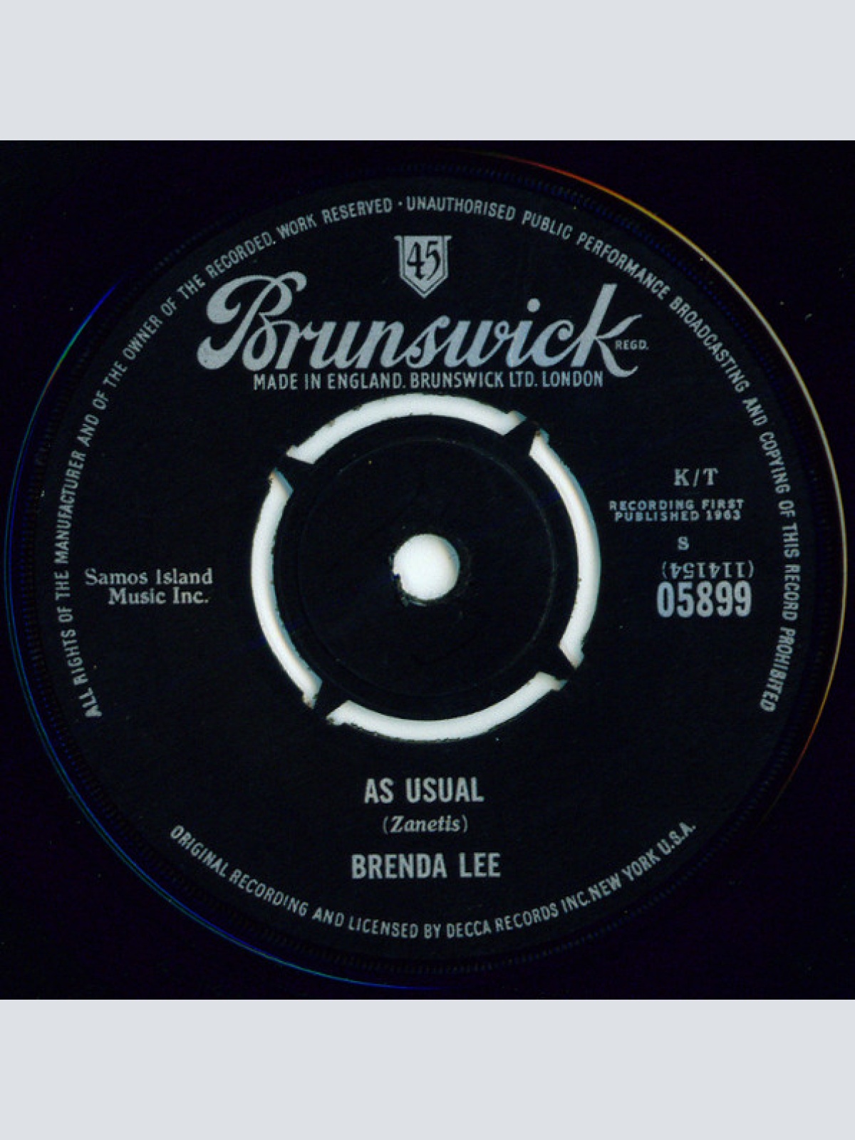 Vinyl / Brenda Lee - As Usual / Lonely Lonely Lonely Me