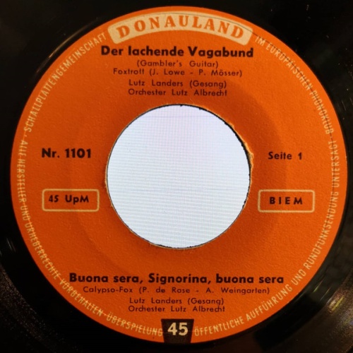 Vinyl / Lutz Landers / Tony Martin (5) - Der Lachende Vagabund / Buona Sera, Signorina, Buona Sera / Melodie D'amour / Tammy