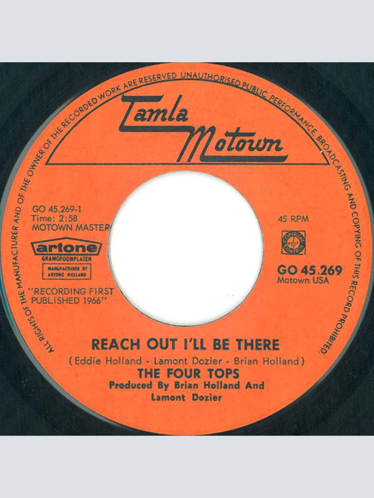 Vinyl / 4 Tops* - Reach Out I'll Be There