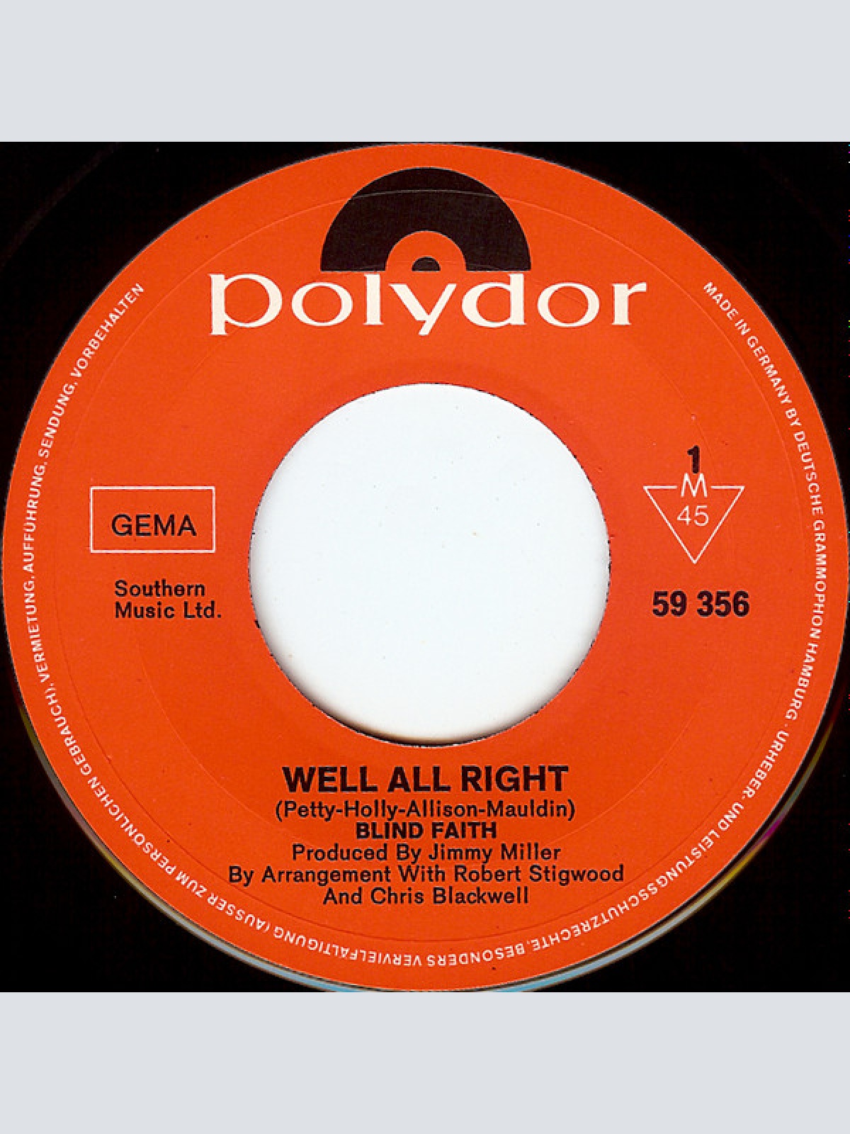 Vinyl / Blind Faith (2) - Well Allright / Can't Find My Way Home