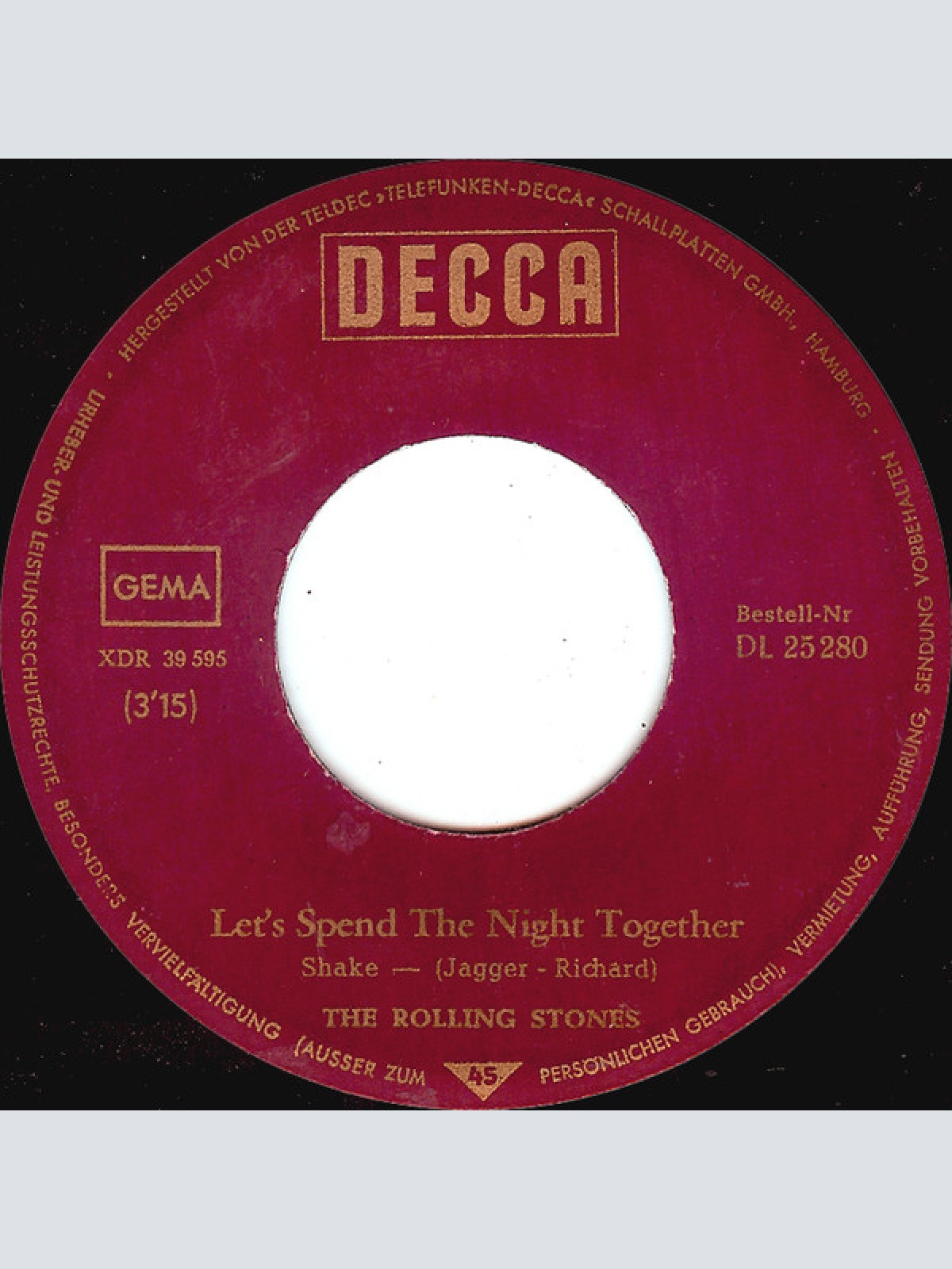 Vinyl / The Rolling Stones - Let's Spend The Night Together / Ruby Tuesday