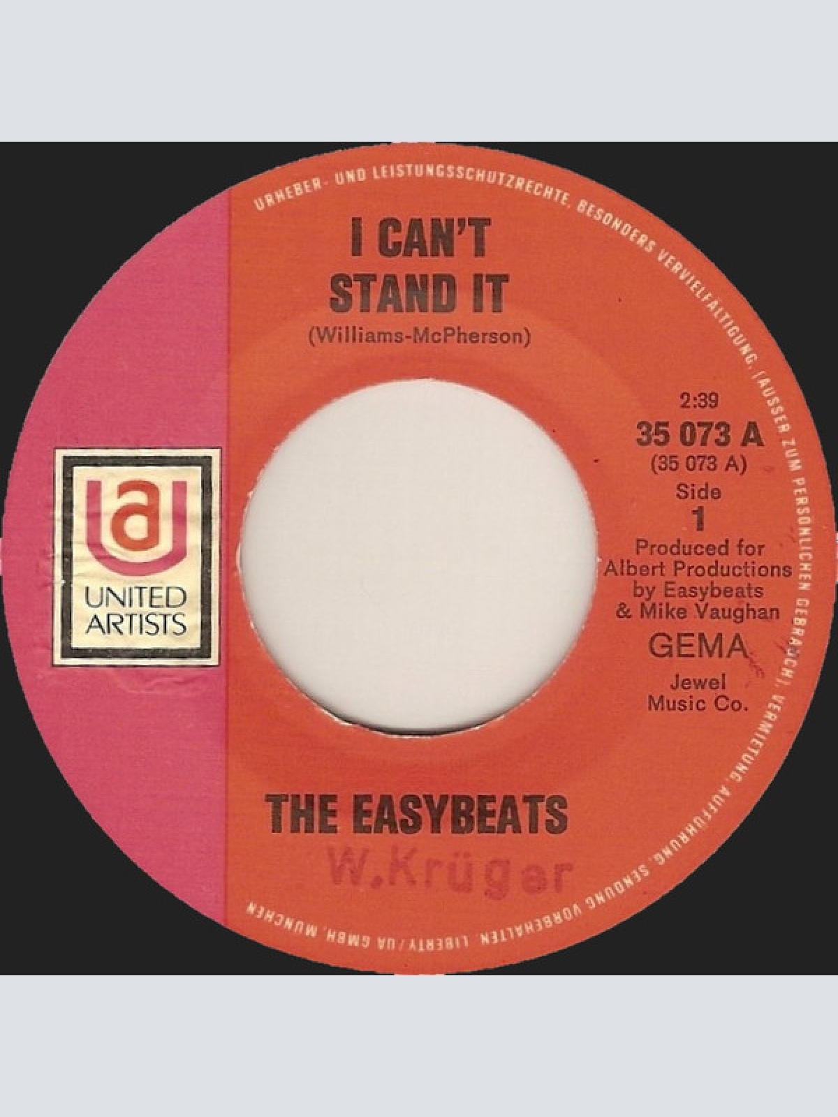 Vinyl / The Easybeats - I Can't Stand It