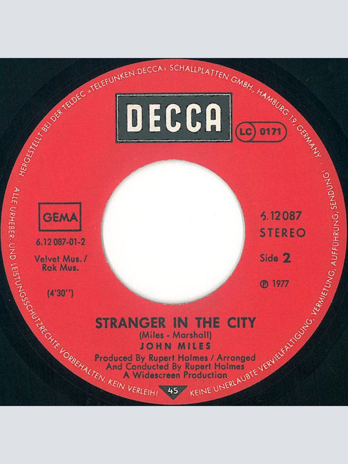 Vinyl / John Miles - Slow Down / Stranger In The City