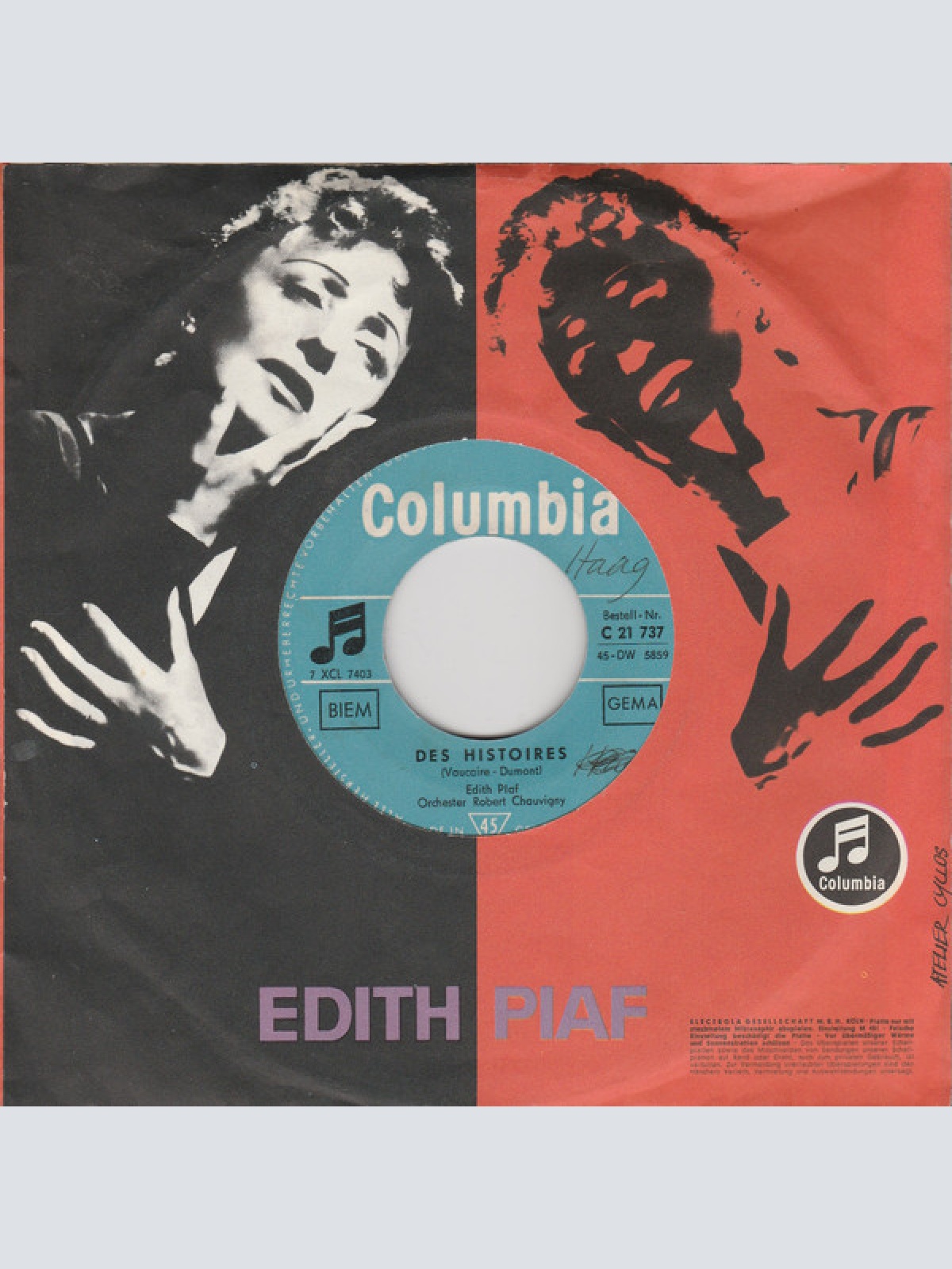 Vinyl / Edith Piaf - Mon Dieu / Des Histoires