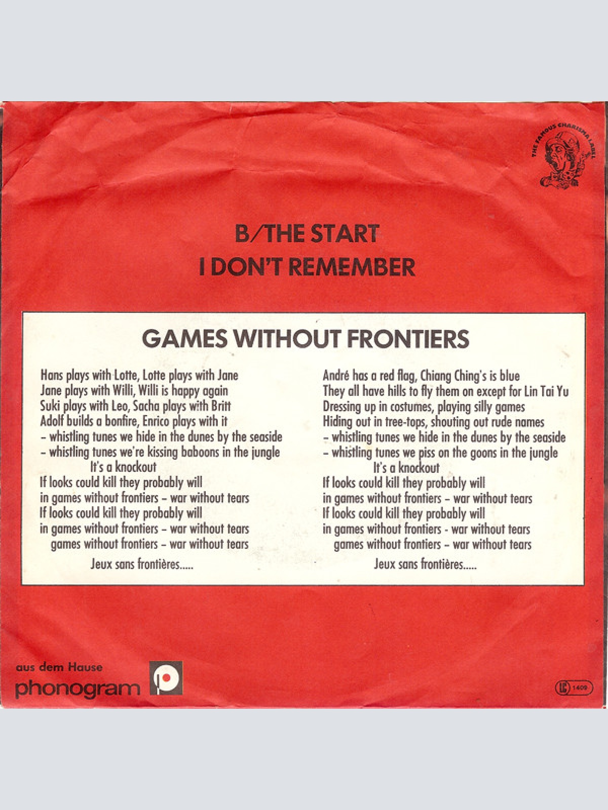 Vinyl / Peter Gabriel - Games Without Frontiers