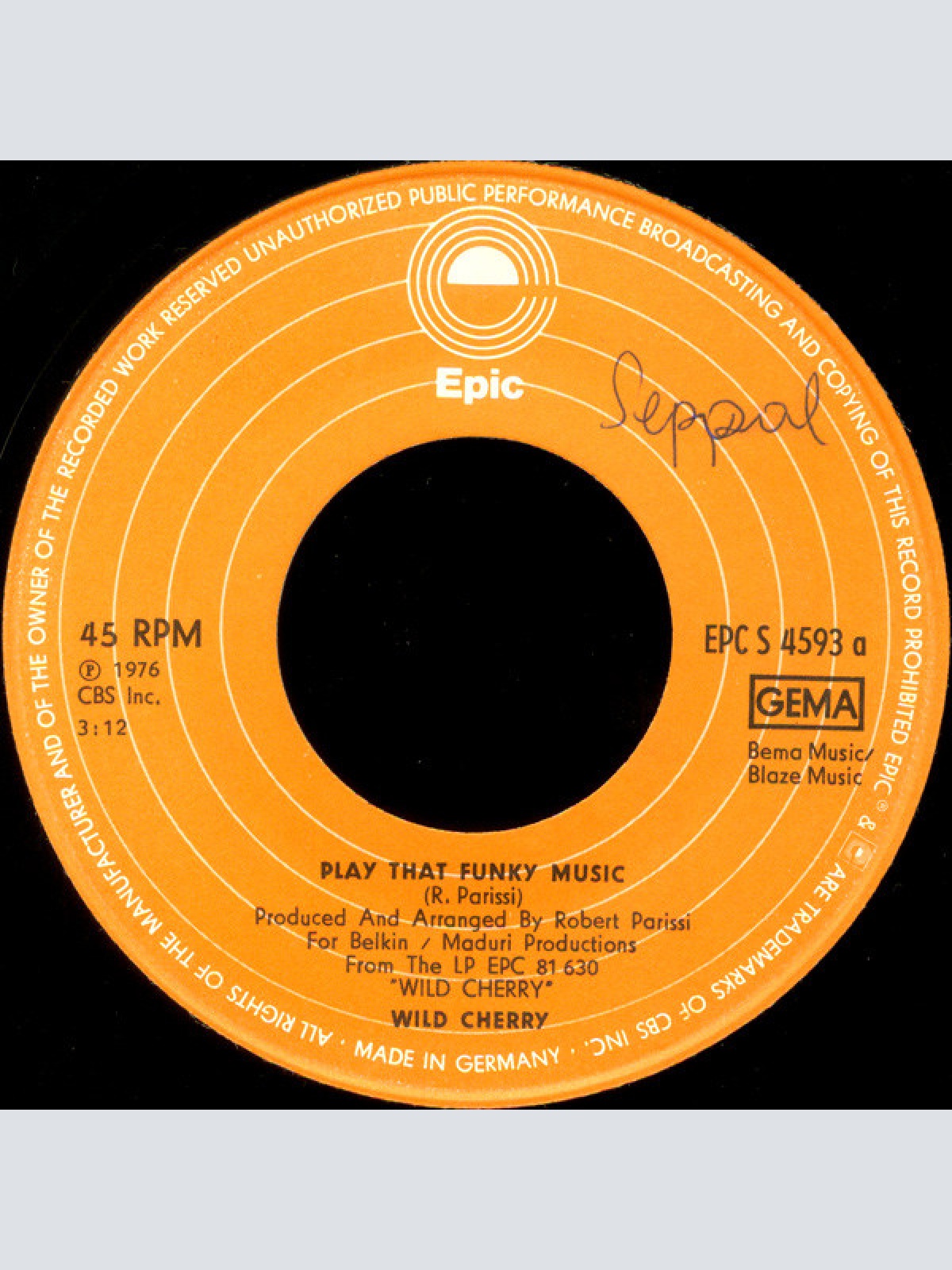 Vinyl / Wild Cherry - Play That Funky Music