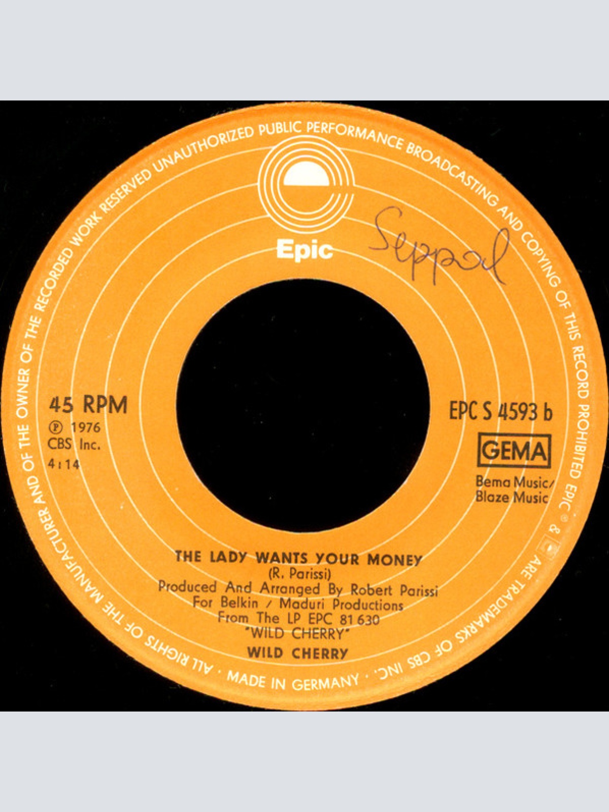 Vinyl / Wild Cherry - Play That Funky Music