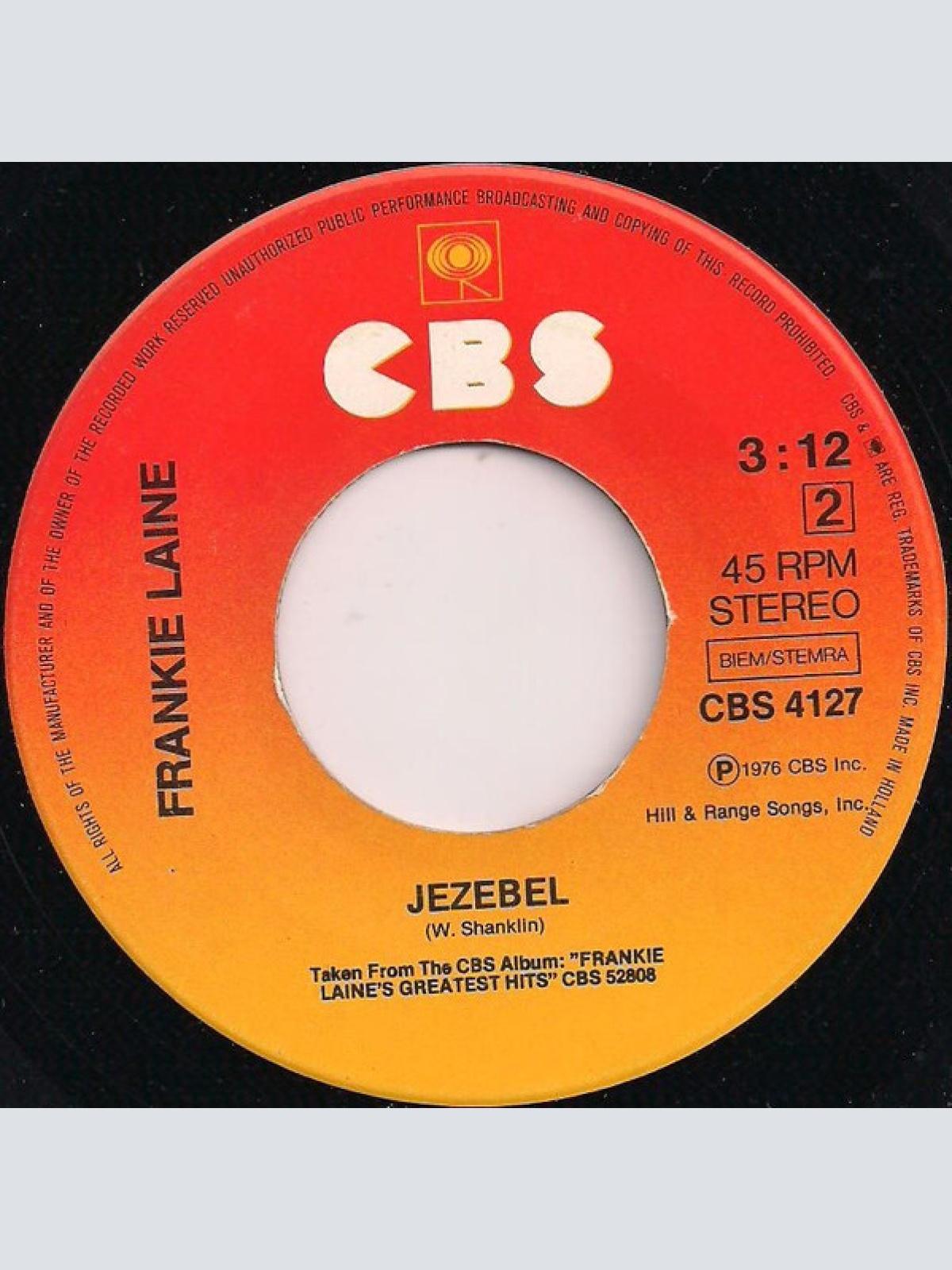 Vinyl / Frankie Laine - High Noon / Jezebel