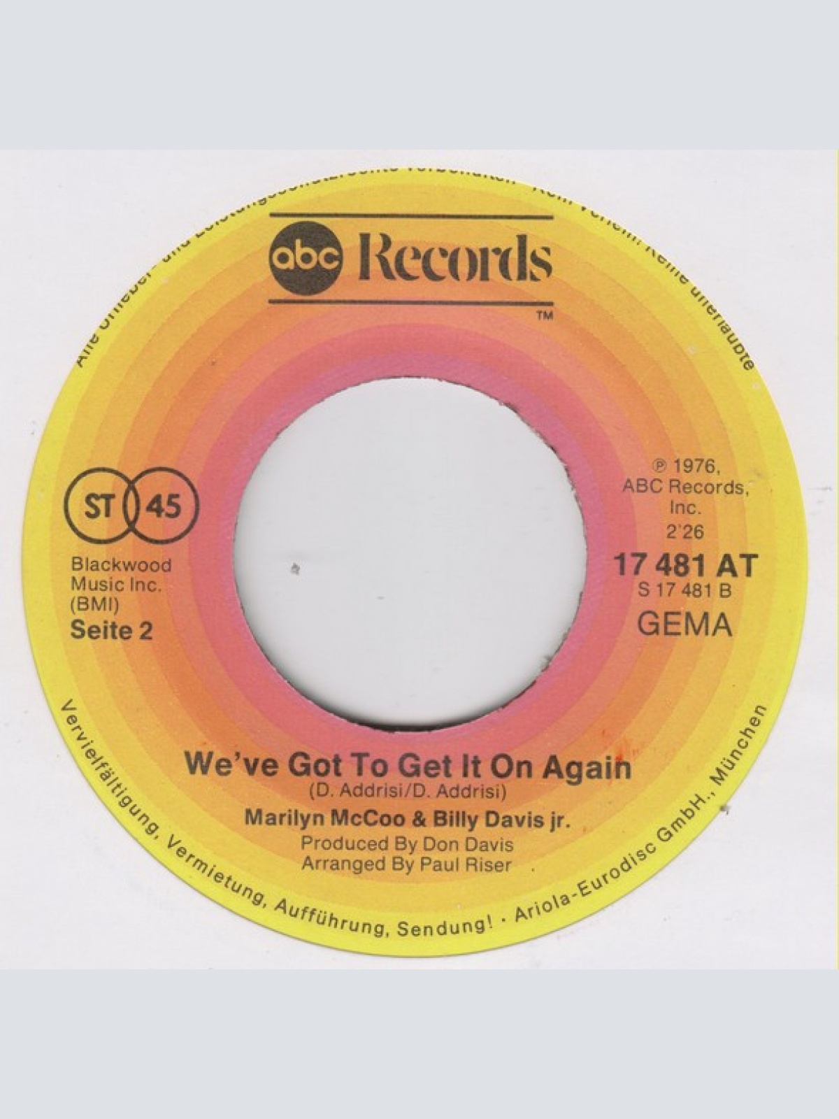 Vinyl / Billy Davis Jr. & Marilyn McCoo* - You Don't Have To Be A Star