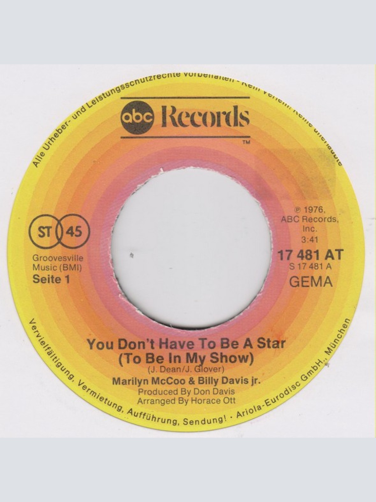 Vinyl / Billy Davis Jr. & Marilyn McCoo* - You Don't Have To Be A Star