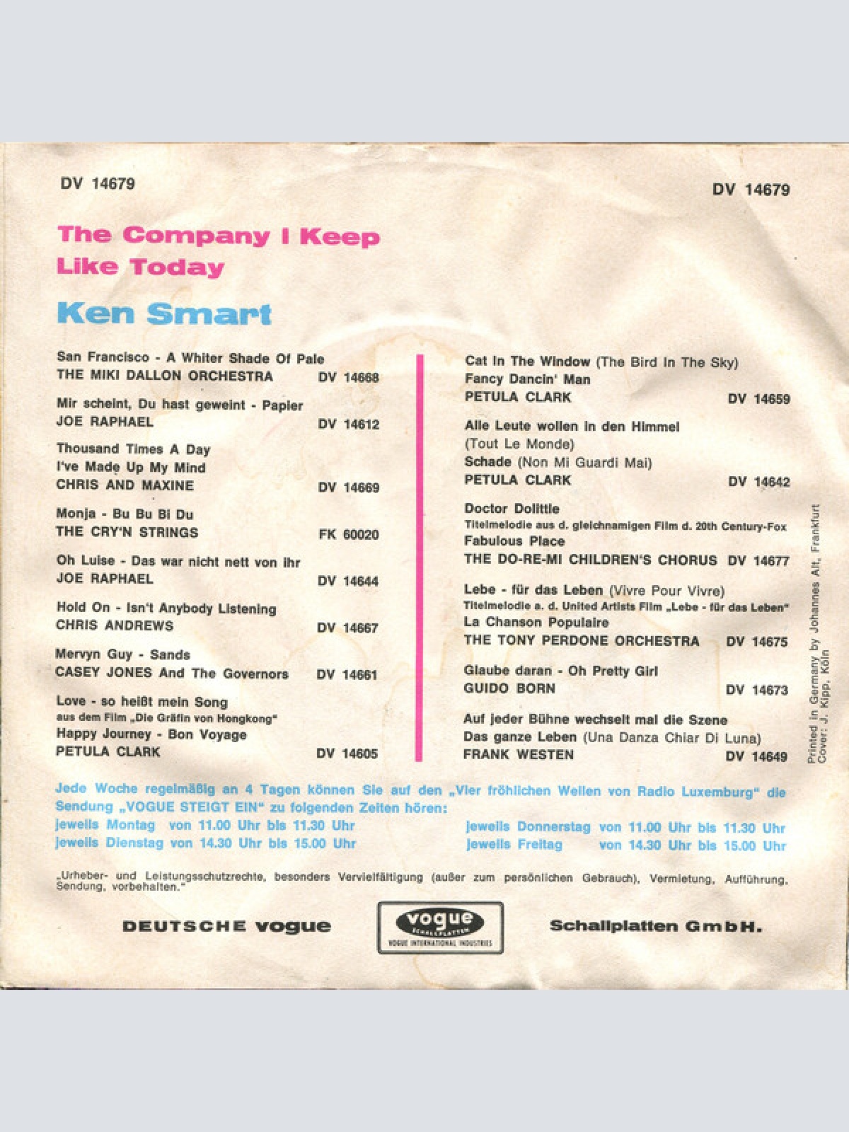 Vinyl / Ken Smart - The Company I Keep