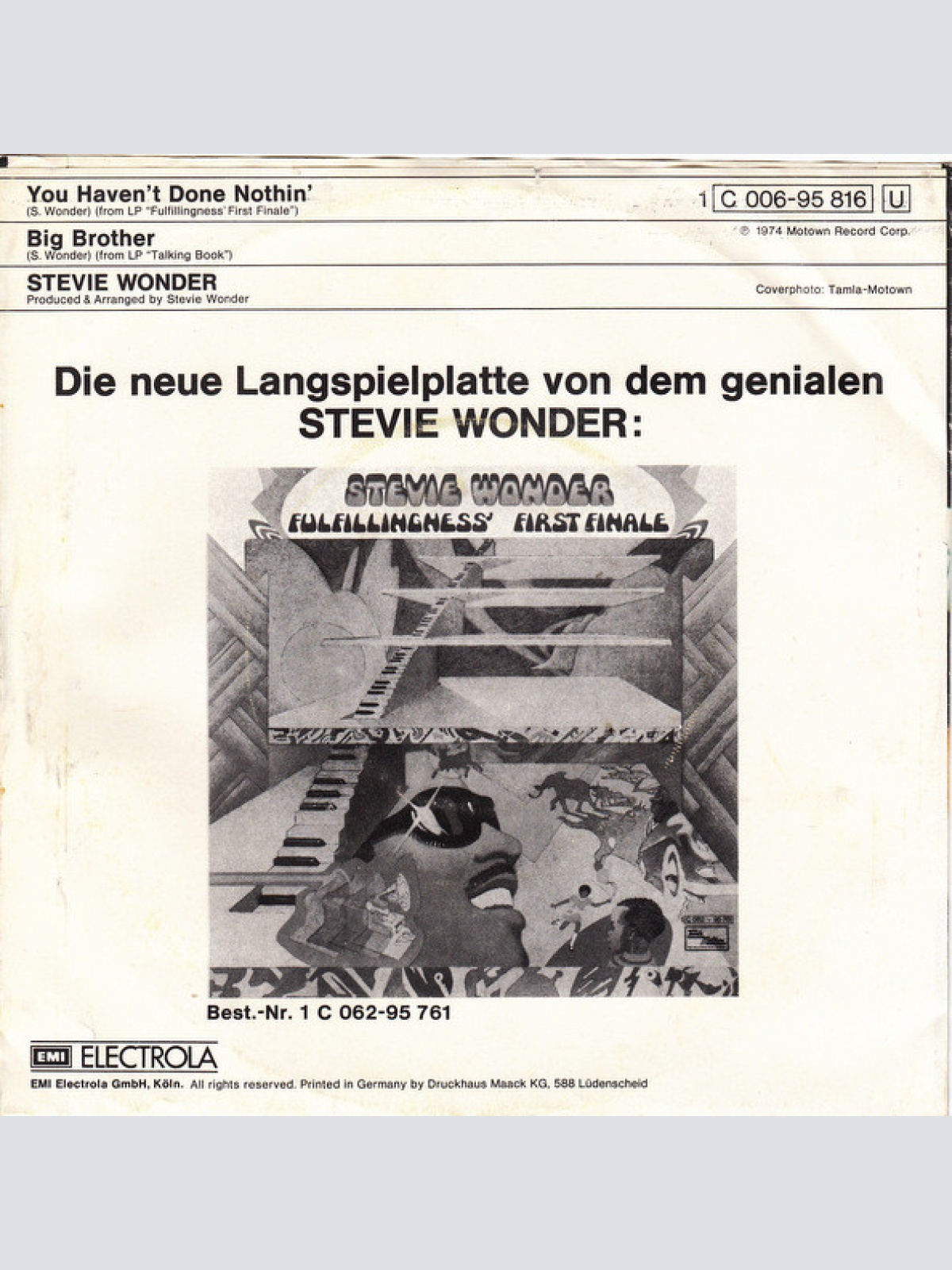 Vinyl / Stevie Wonder - You Haven't Done Nothin'