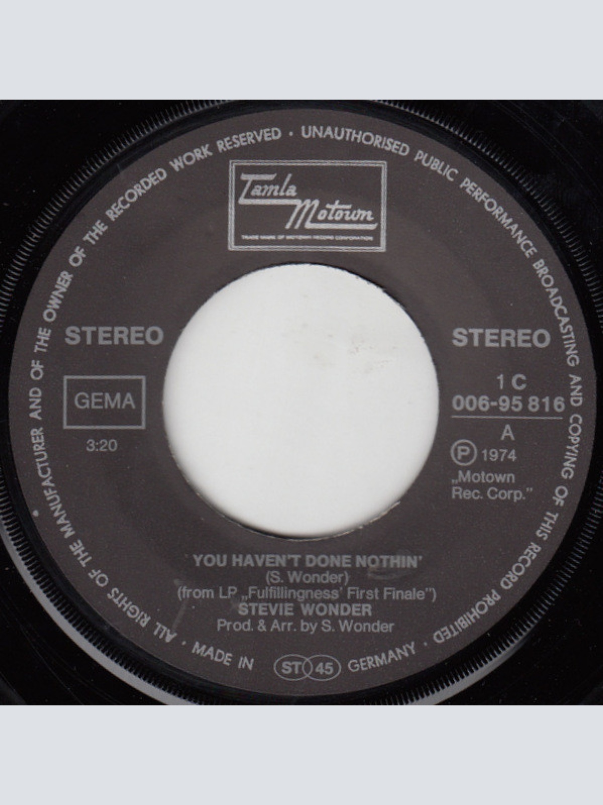 Vinyl / Stevie Wonder - You Haven't Done Nothin'