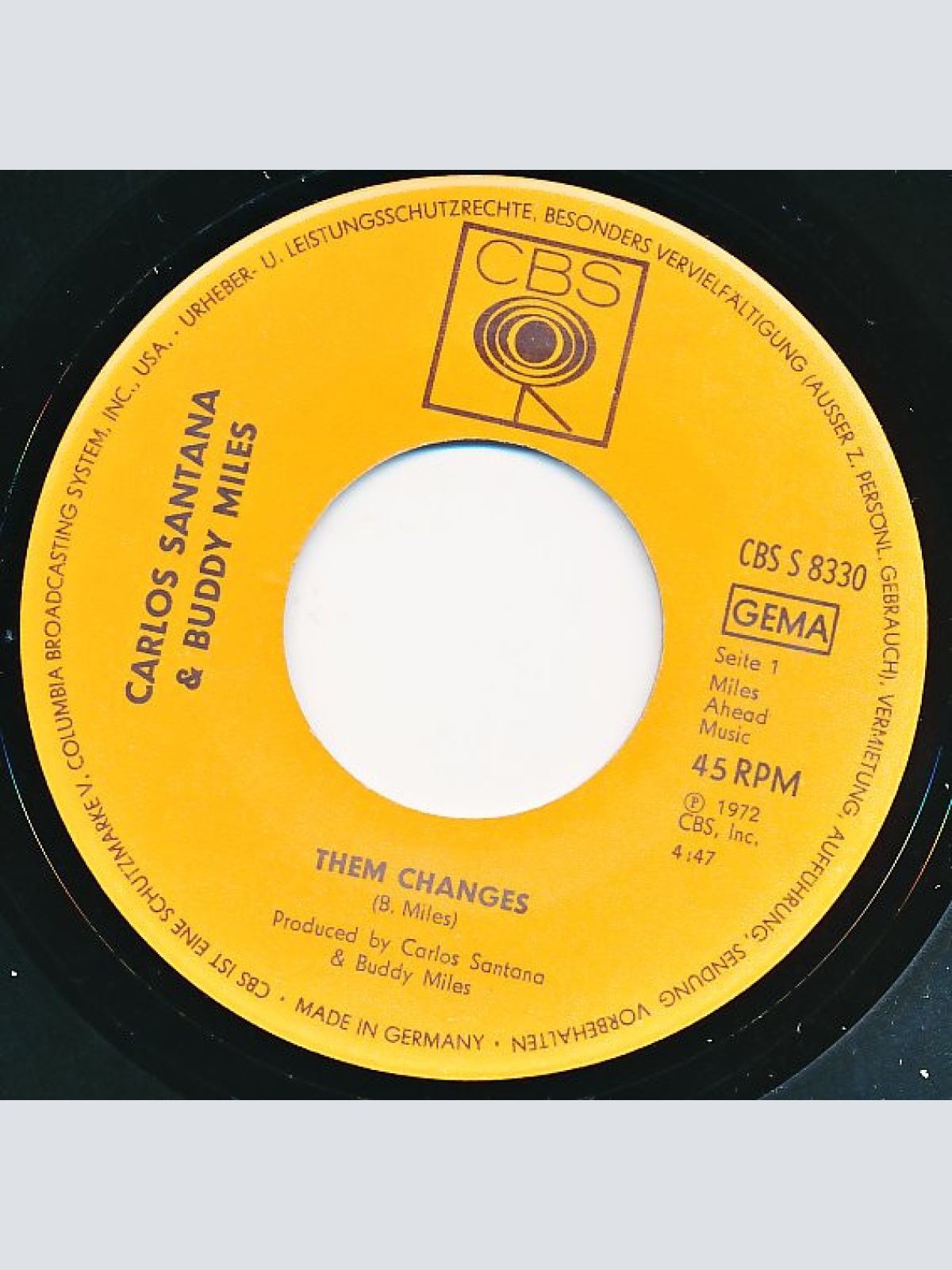 Vinyl / Carlos Santana & Buddy Miles - Them Changes / Evil Ways