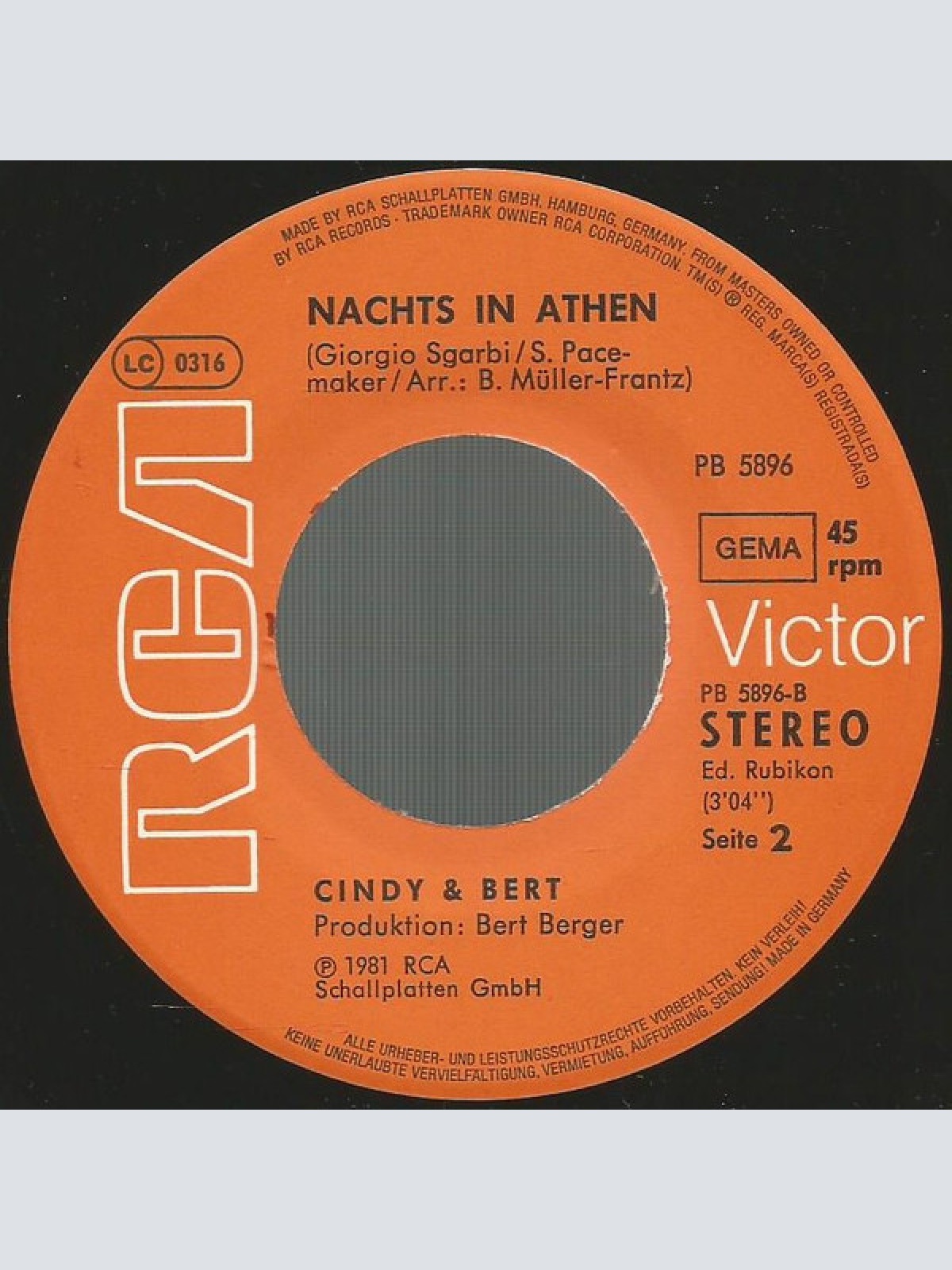 Vinyl / Cindy & Bert - San Bernardino