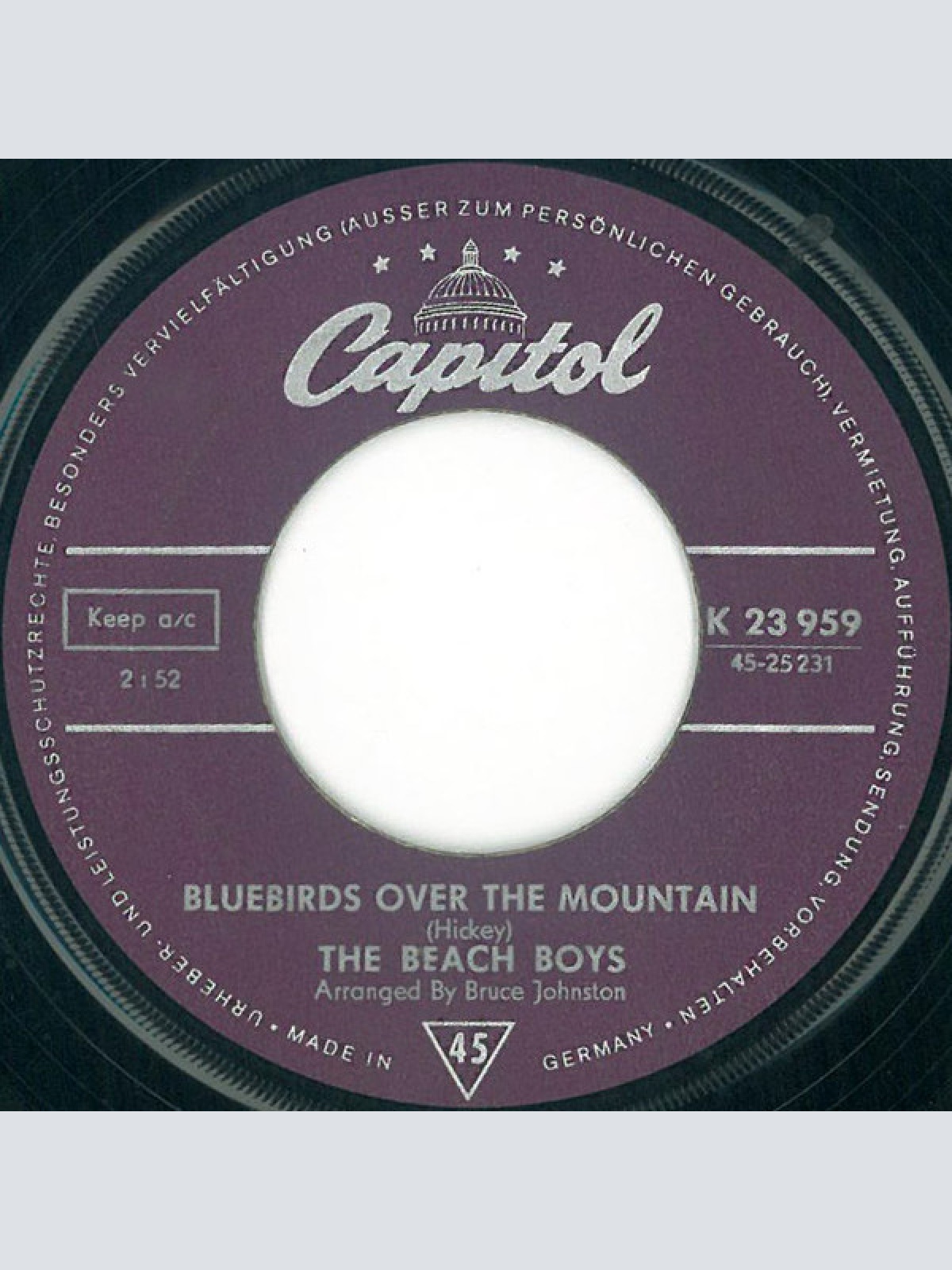 Vinyl / The Beach Boys - Bluebirds Over The Mountain / Never Learn Not To Love