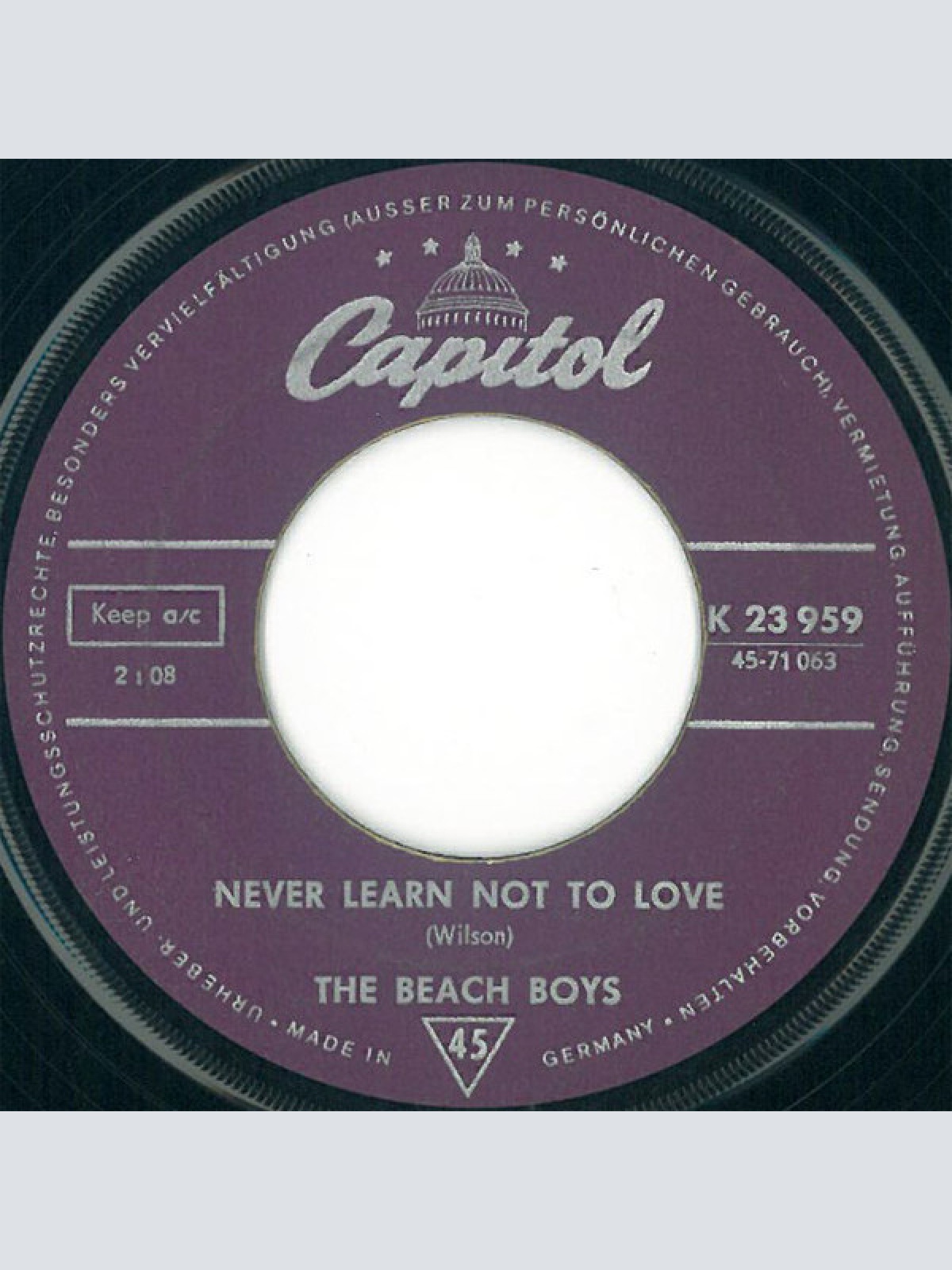 Vinyl / The Beach Boys - Bluebirds Over The Mountain / Never Learn Not To Love