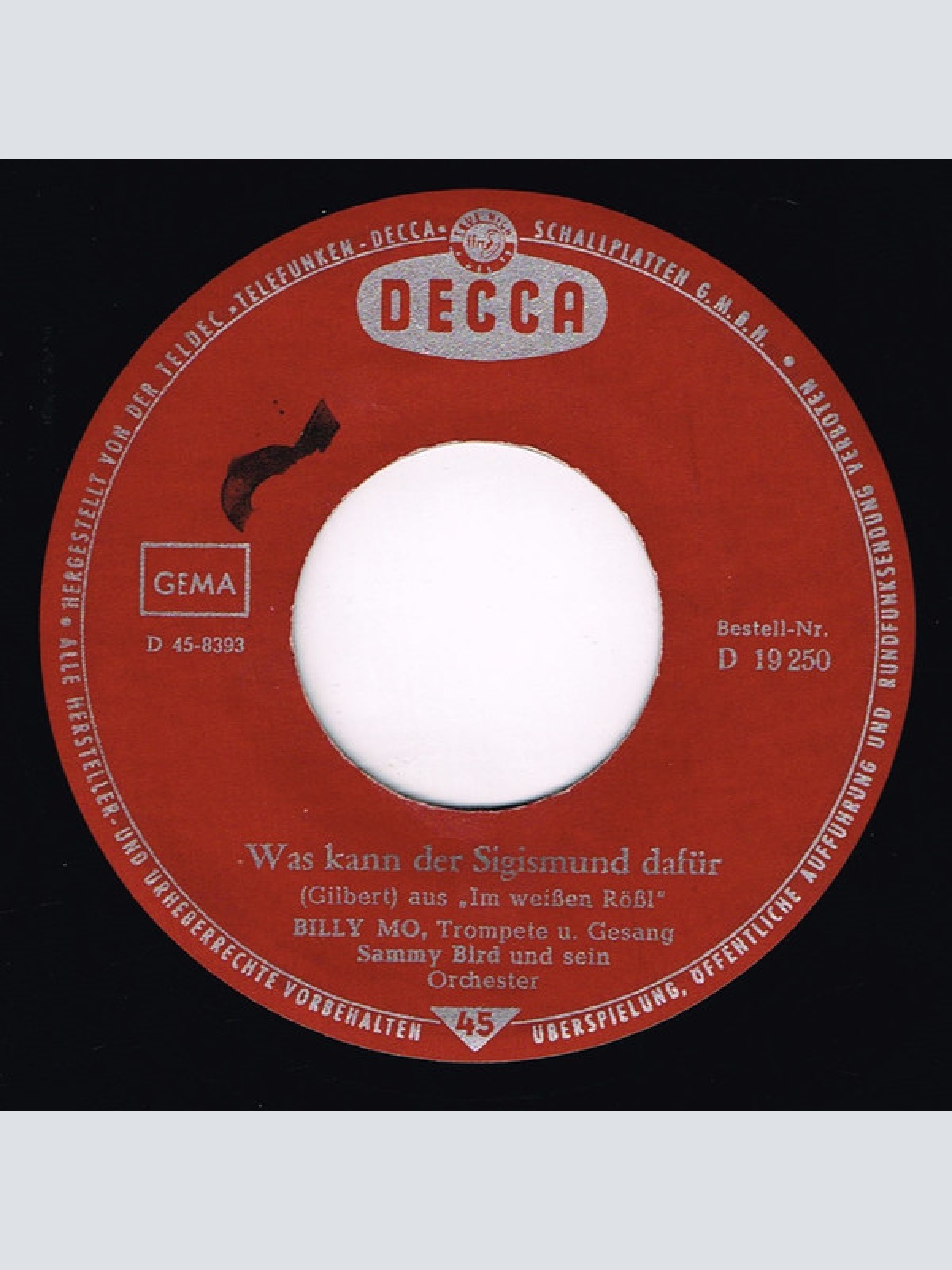 Vinyl / Billy Mo - Was Kann Der Sigismund Dafür