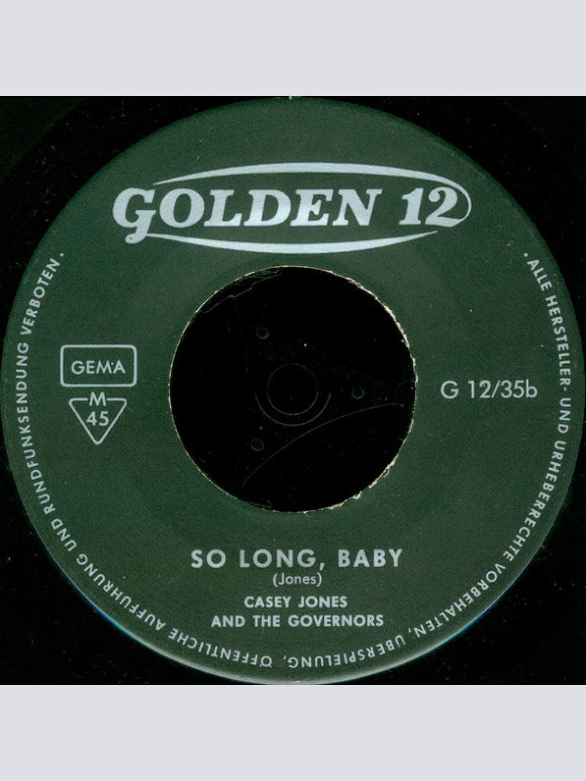 Vinyl / Casey Jones And The Governors* - Jack The Ripper / So Long Baby