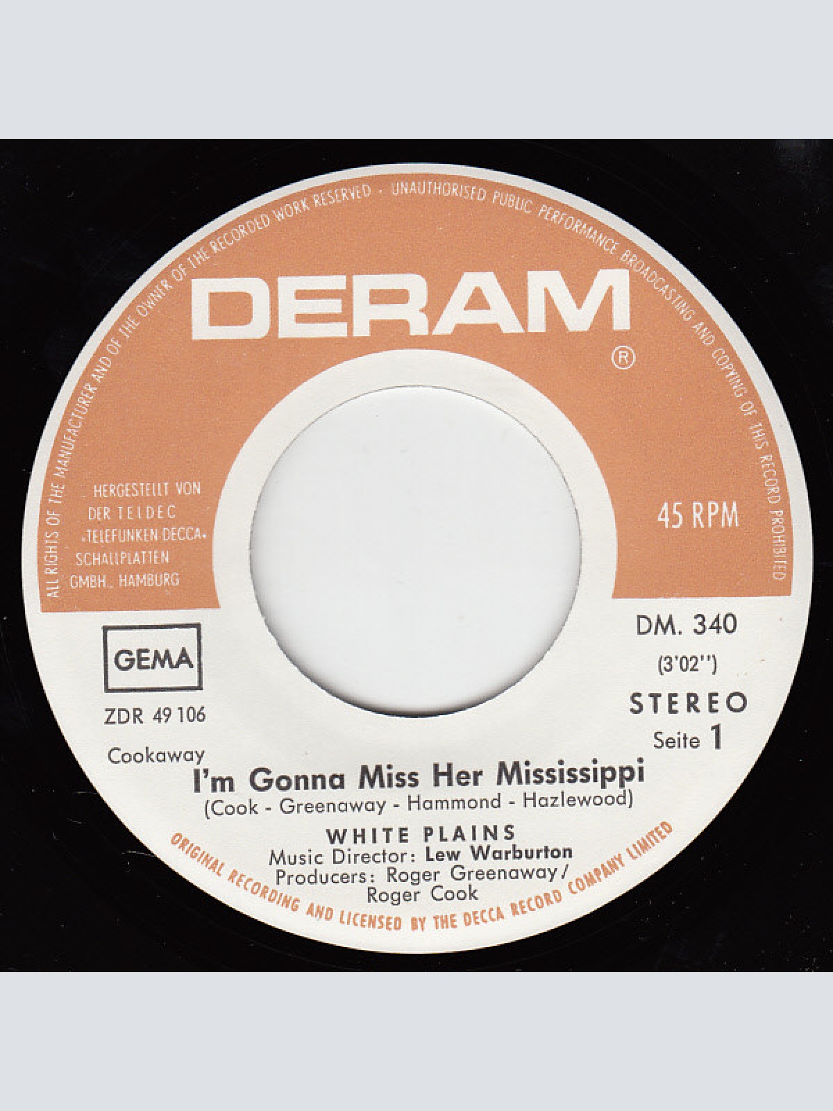 Vinyl / White Plains - Gonna Miss Her Mississippi