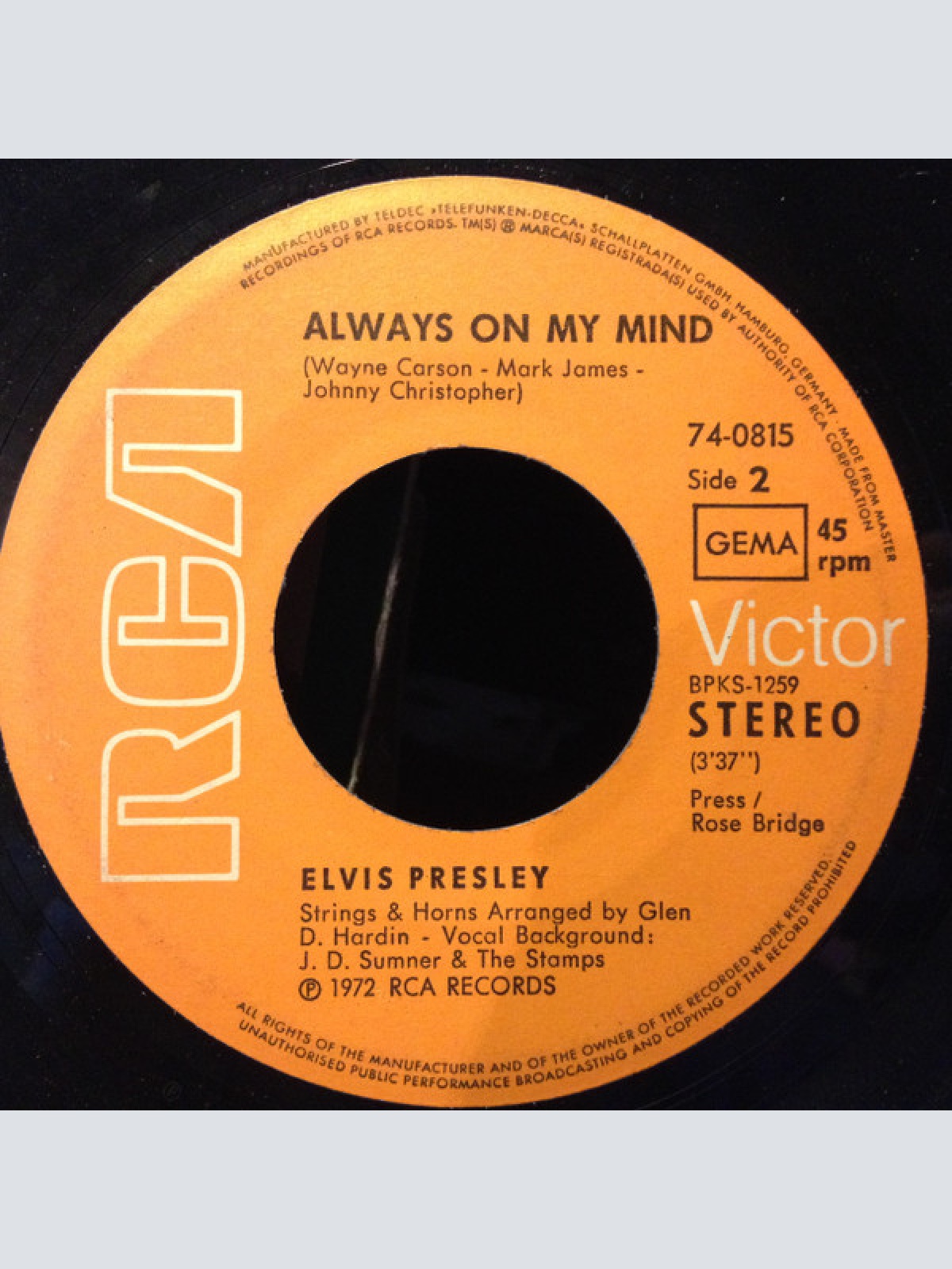 Vinyl / Elvis* - Separate Ways / Always On My Mind
